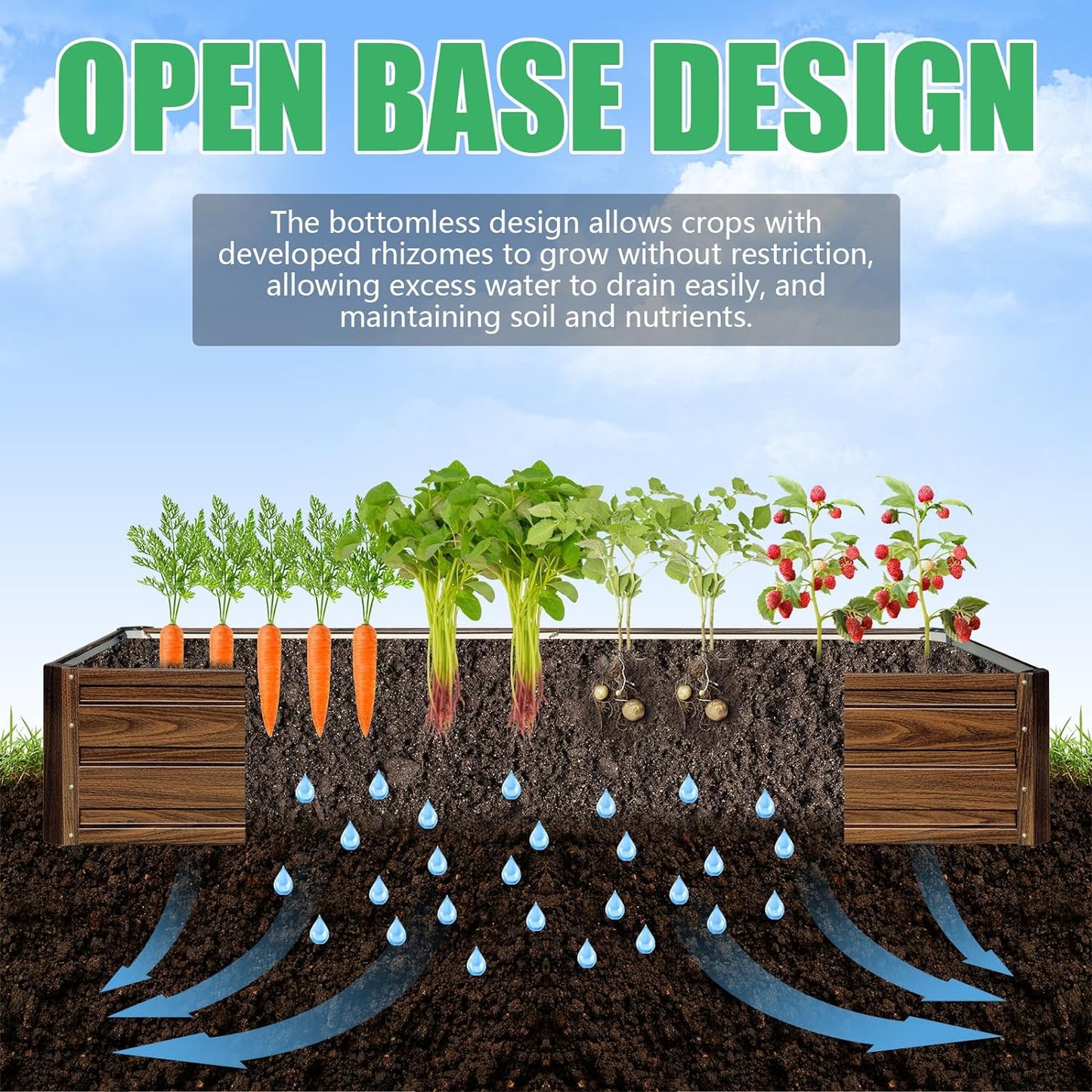 SnugNiture Galvanized Raised Garden Bed 8x4x1FT Outdoor Large Metal Planter Box Steel Kit for Planting Vegetables, Flowers