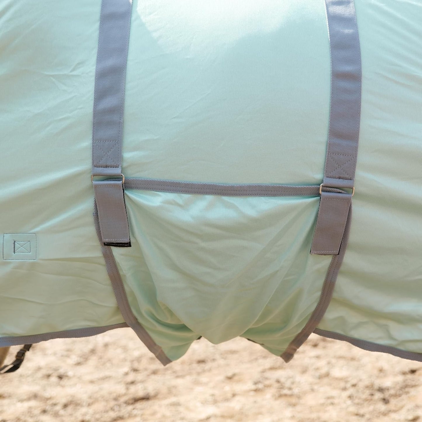 Horse Fly Sheet with Detachable Neck Cover & Belly Wrap, Adjustable Fly Sheet for Horses, Ventilated Airflow Mesh Equine Cooling Summer Flysheet Green 84