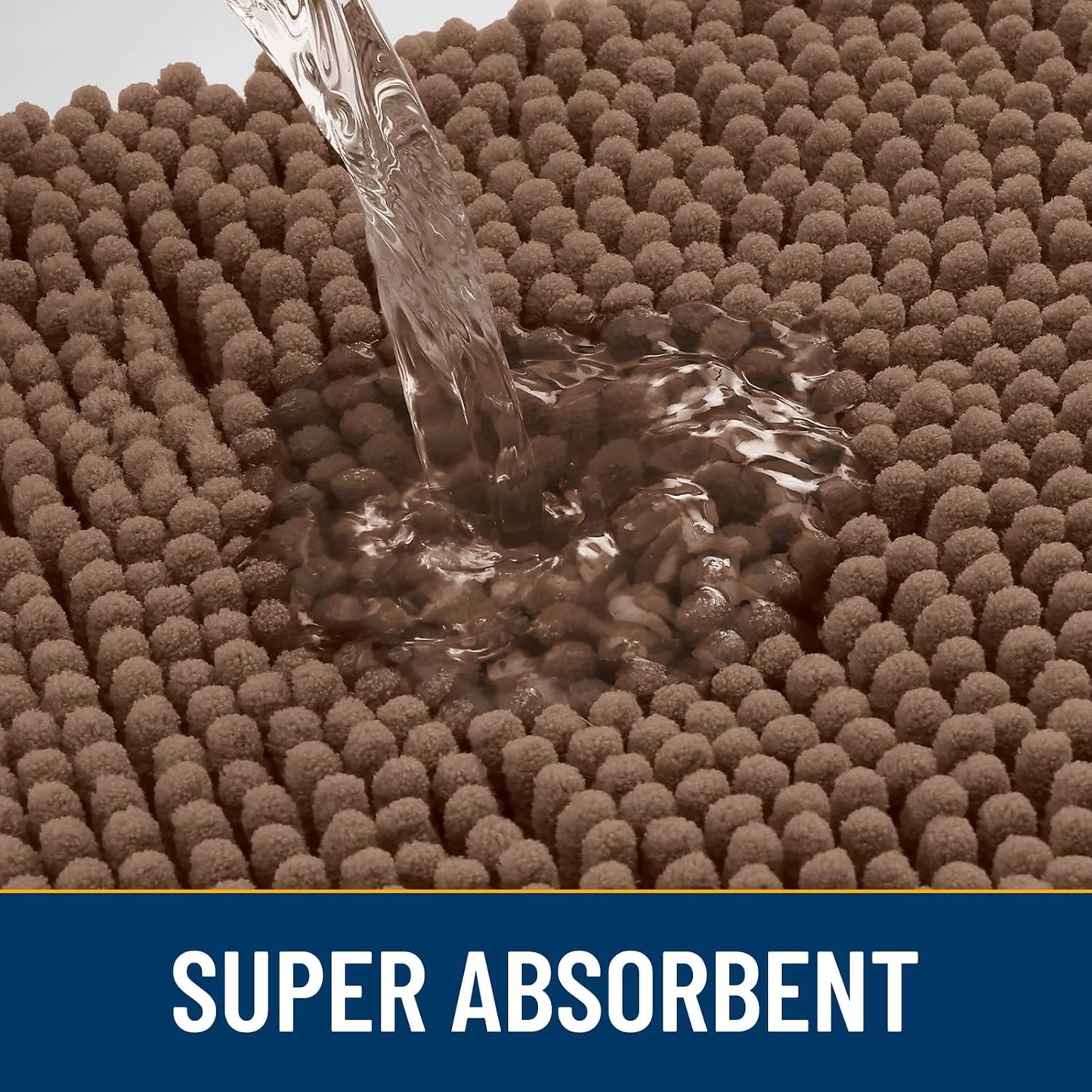 Smiry Dog Door Mat for Muddy Paws 30x20, Absorbs Moisture and Dirt Doormat, Non-Slip Washable Quick Dry Chenille Front Door Mat Indoor Entrance, Entryway Carpet for Inside Floor, Mocha