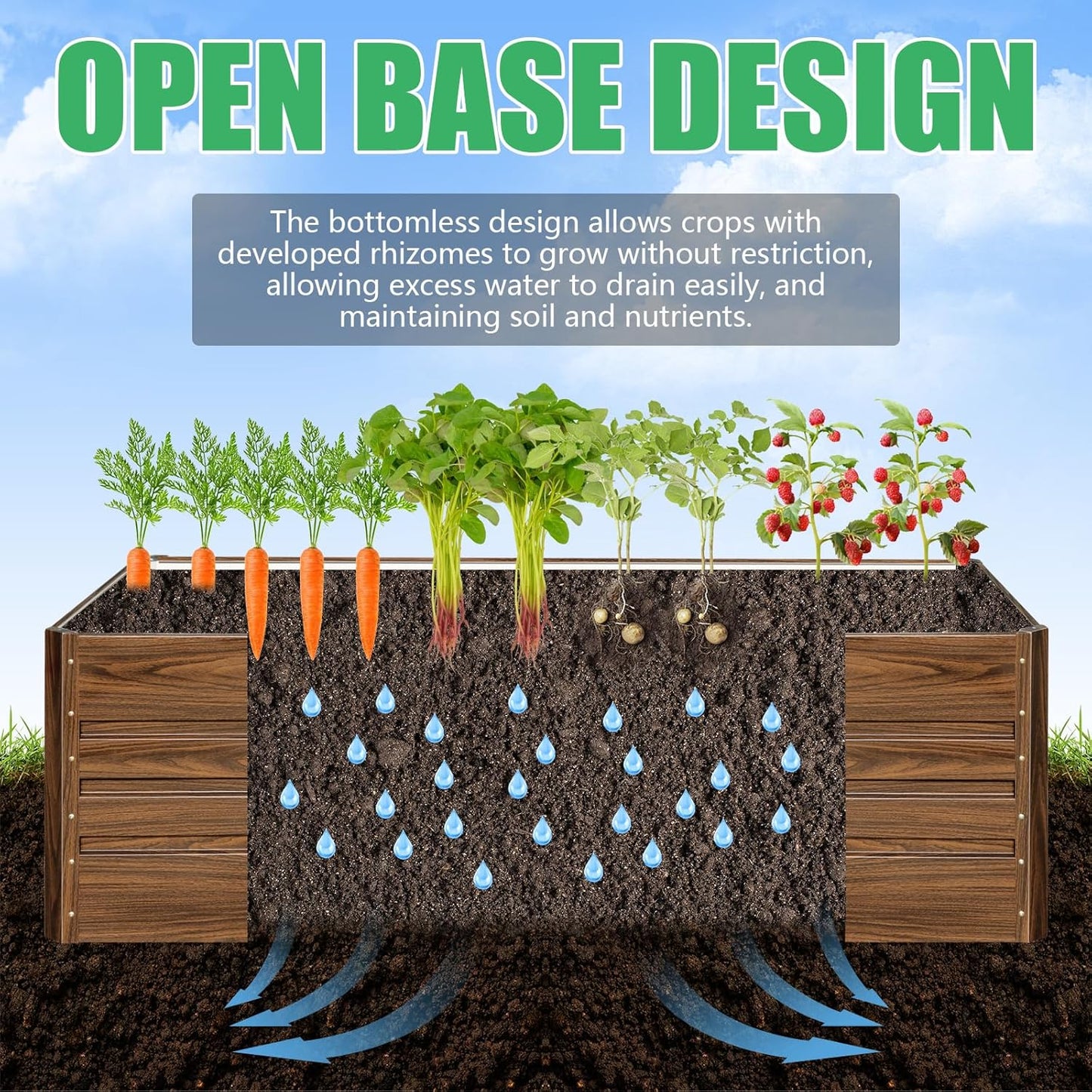 SnugNiture Galvanized Raised Garden Bed 8x4x2FT Outdoor Large Metal Planter Box Steel Kit for Planting Vegetables, Flowers