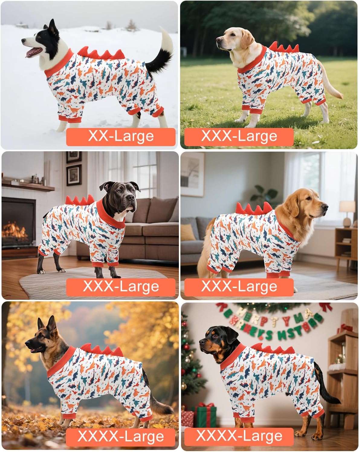 CuteBone Dinosaur Costume Dog Pajamas, Stretchy Spandex Crystal Velvet Sleepwear Coat for Small Dogs, Soft & Warm Pet Outfit Clothes for Cold Weather, Cozy Pullover Design COSP02XXL