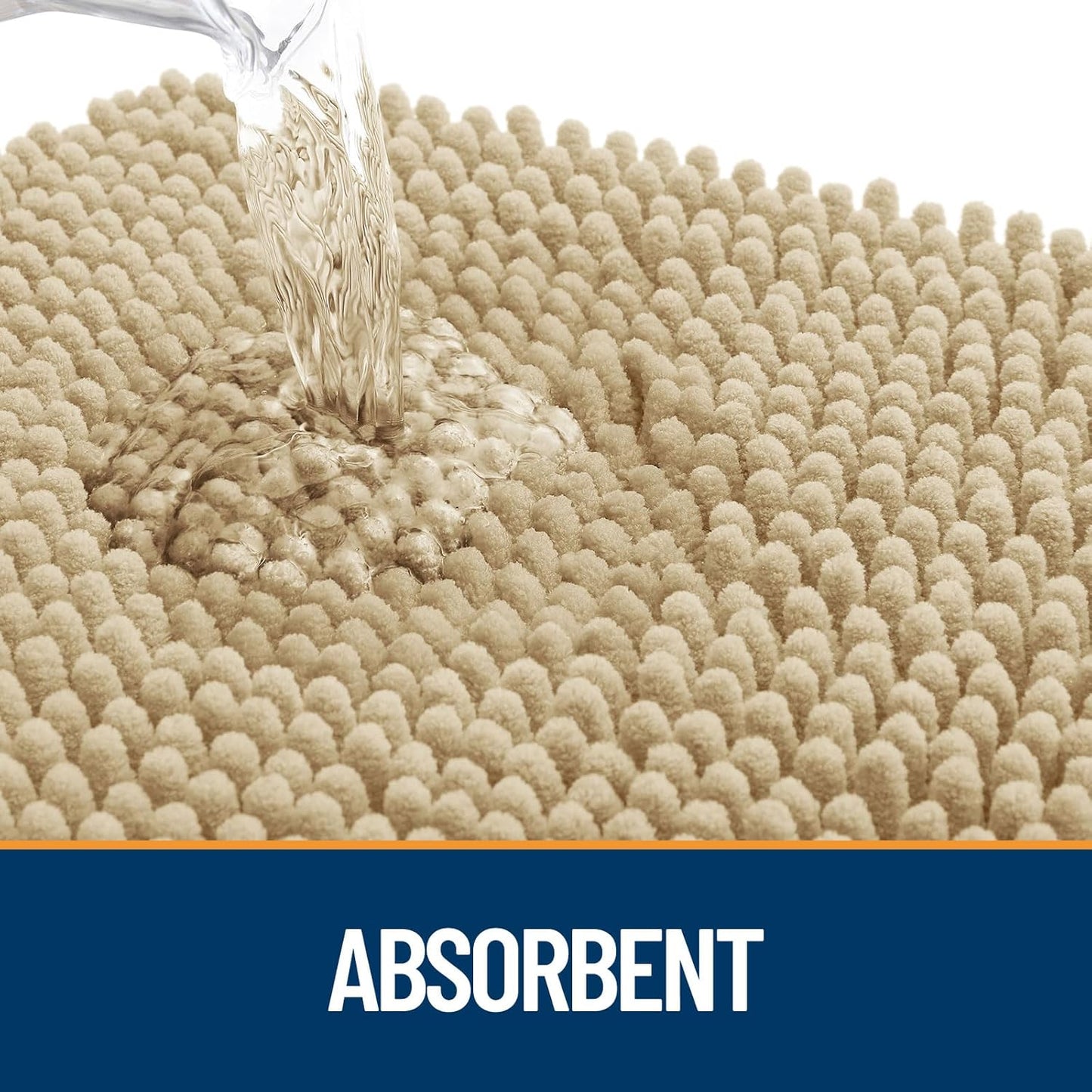 OLANLY Door Mat for Muddy Dog Paws 48x30, Ultra Absorbent Chenille Mud Doormat with Paw Print Design, Non-Slip Washable Doormat for Indoor Entryway, Quick-Dry Pet Bed Mats for Dirty Dogs, Beige