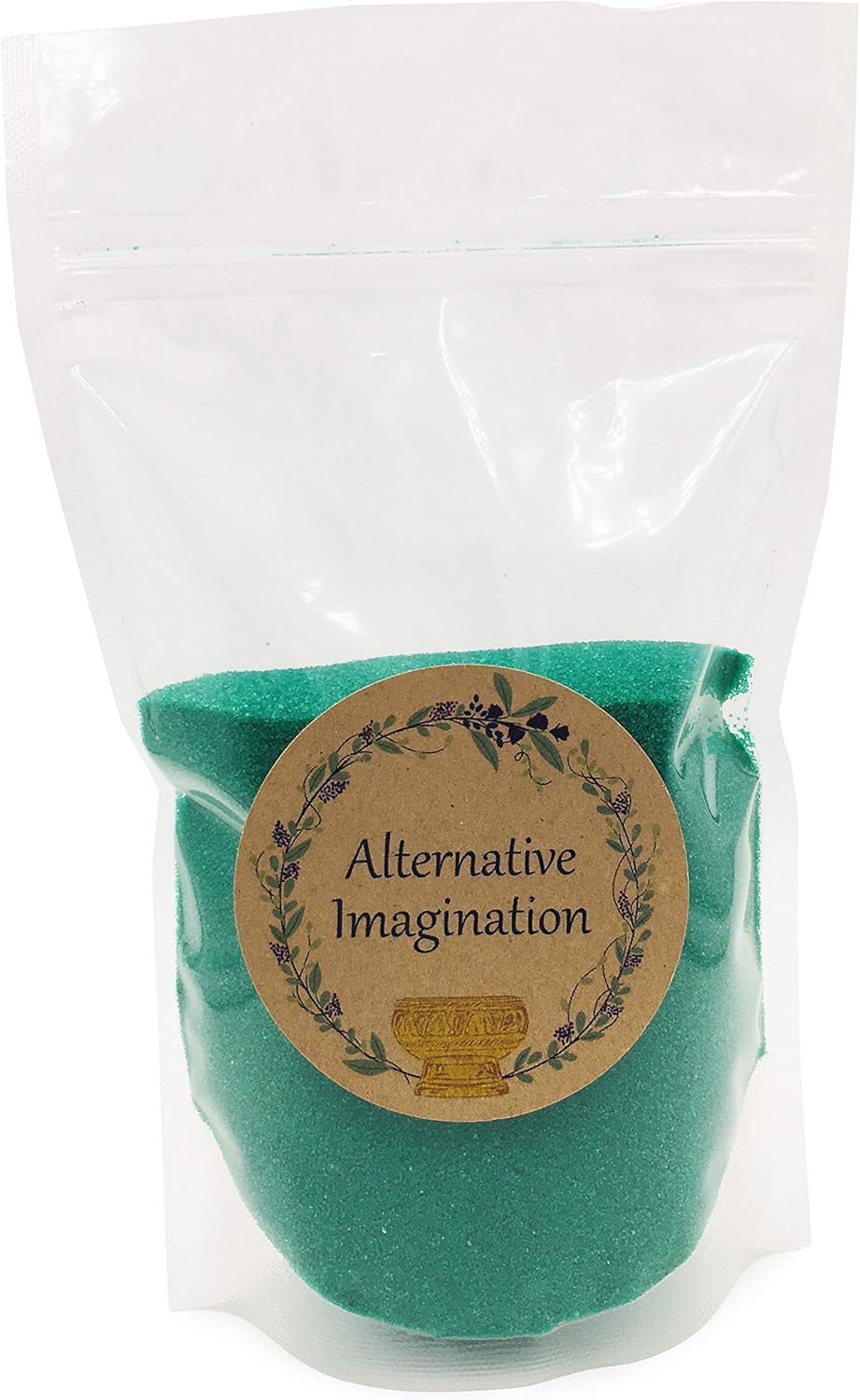 Green Sand - Fine Sand for Zen Garden, Resin Incense Burner, Smudge Bowl, Ritual Incense, Cast Iron Cauldron, Unity Ceremony, Sensory Bin Table, Mandalas, Crafts by Alternative Imagination (1 Pound)