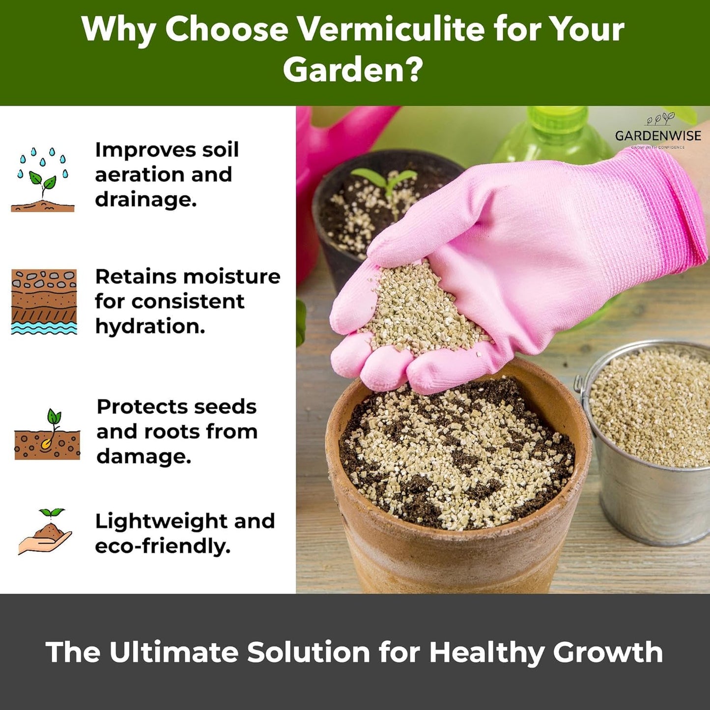 Organic Coarse Vermiculite for Indoor Gardening Plants and Mushrooms – Enhances Soil Aeration, Seed Germination, Rooting Cuttings – Small Packages and Bulk (Vermiculite Grade 3 – Medium, 3 qt)
