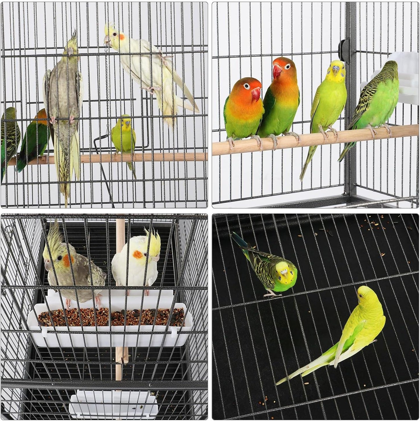 Yaheetech 52-inch Wrought Steel Standing Large Flight King Bird Cage for Cockatiels African Grey Quaker Amazon Sun Parakeets Green Cheek Conures Pigeons Parrot Bird Cage Birdcage with Stand