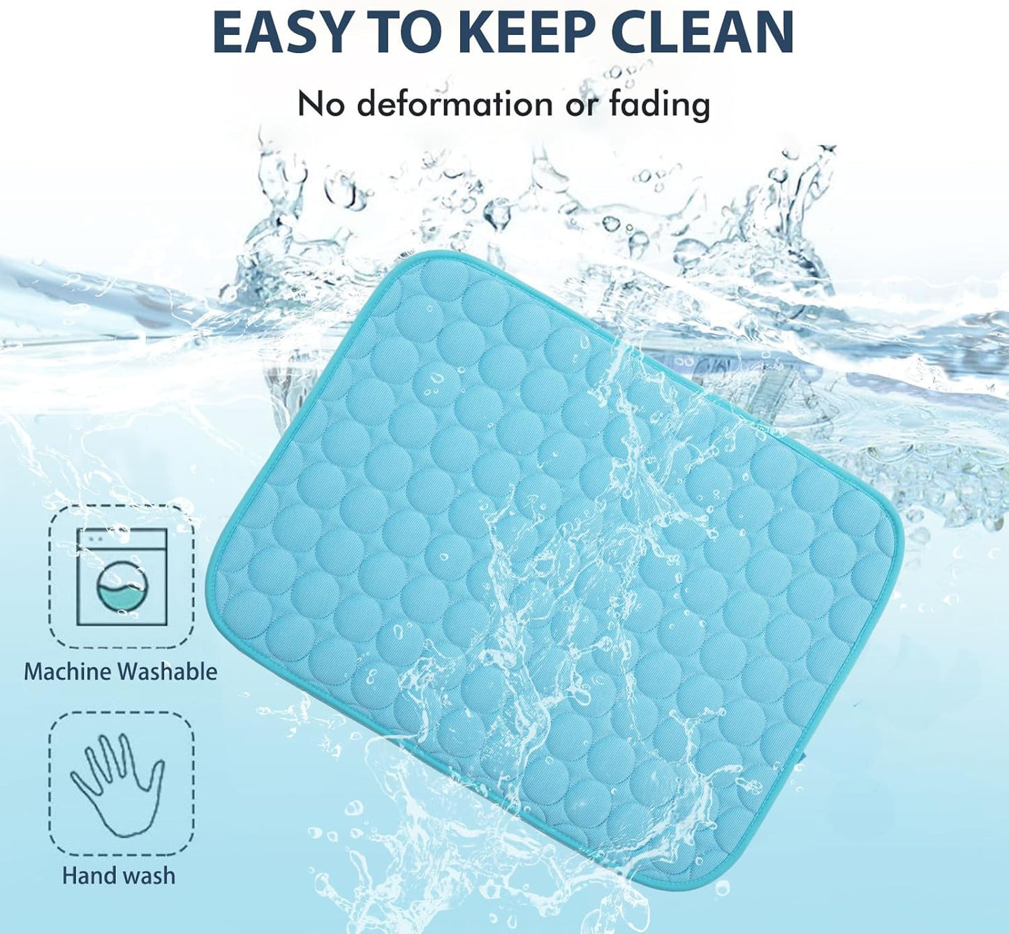 MICROCOSMOS Summer Cooling Mat & Sleeping Pad- Water Absorption Top, Materials Safe, Easy Carry, EZ Clean. Keep Cooling for Pets, Kids and Adults.(Blue, 59" x 40")