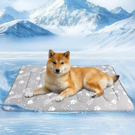 MH MYLUNE HOME Upgrade Cooling Mat for Pets, 28”x39” Arc-Chill Fiber Reinforced Padding, Heat-Absorbing Color-Changing Pet Pad, Foldable/Washable Summer Bed