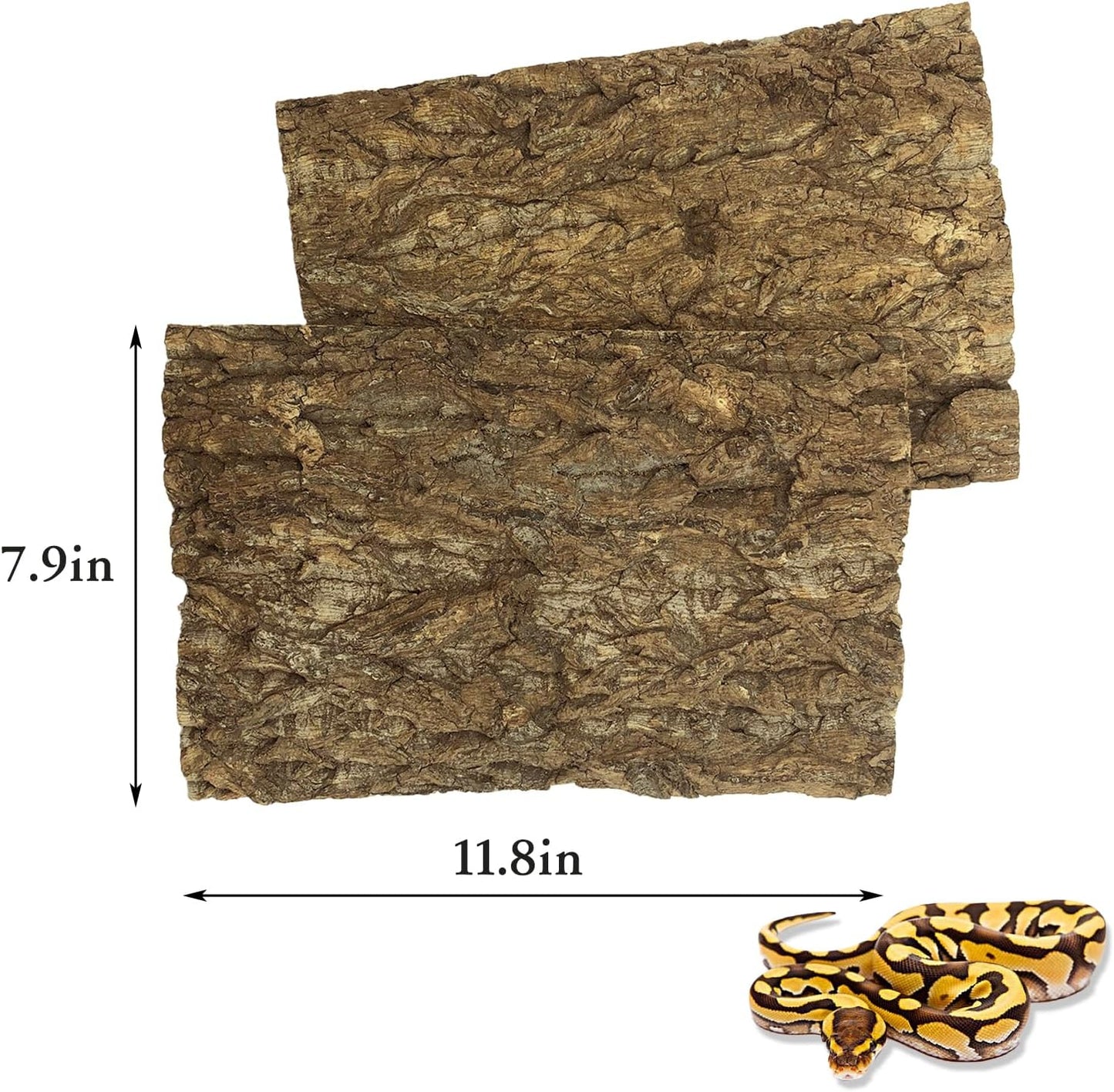 Tfwadmx 2Pcs Cork Terrarium Background 11.8”x7.9” Natural Cork Bark Backdrop Reptile Background Climbing Wall Terrarium Accessories for Lizard,Tortoise,Gecko,Bearded Dragon,Chameleon