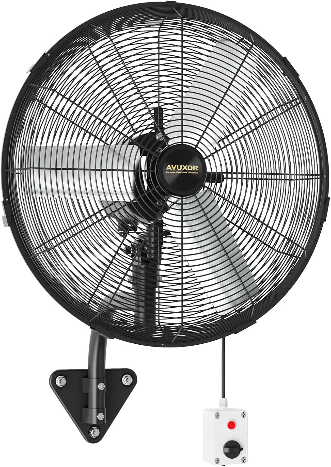 20'' Outdoor Wall Mount Fan, 4 Speed Oscillating Wall Fan with All Sealed Brushless DC Motor, Heavy Duty Industrial Fans, Waterproof Fans for Patios, House, Garage, Commercial, Warehouse, Factory