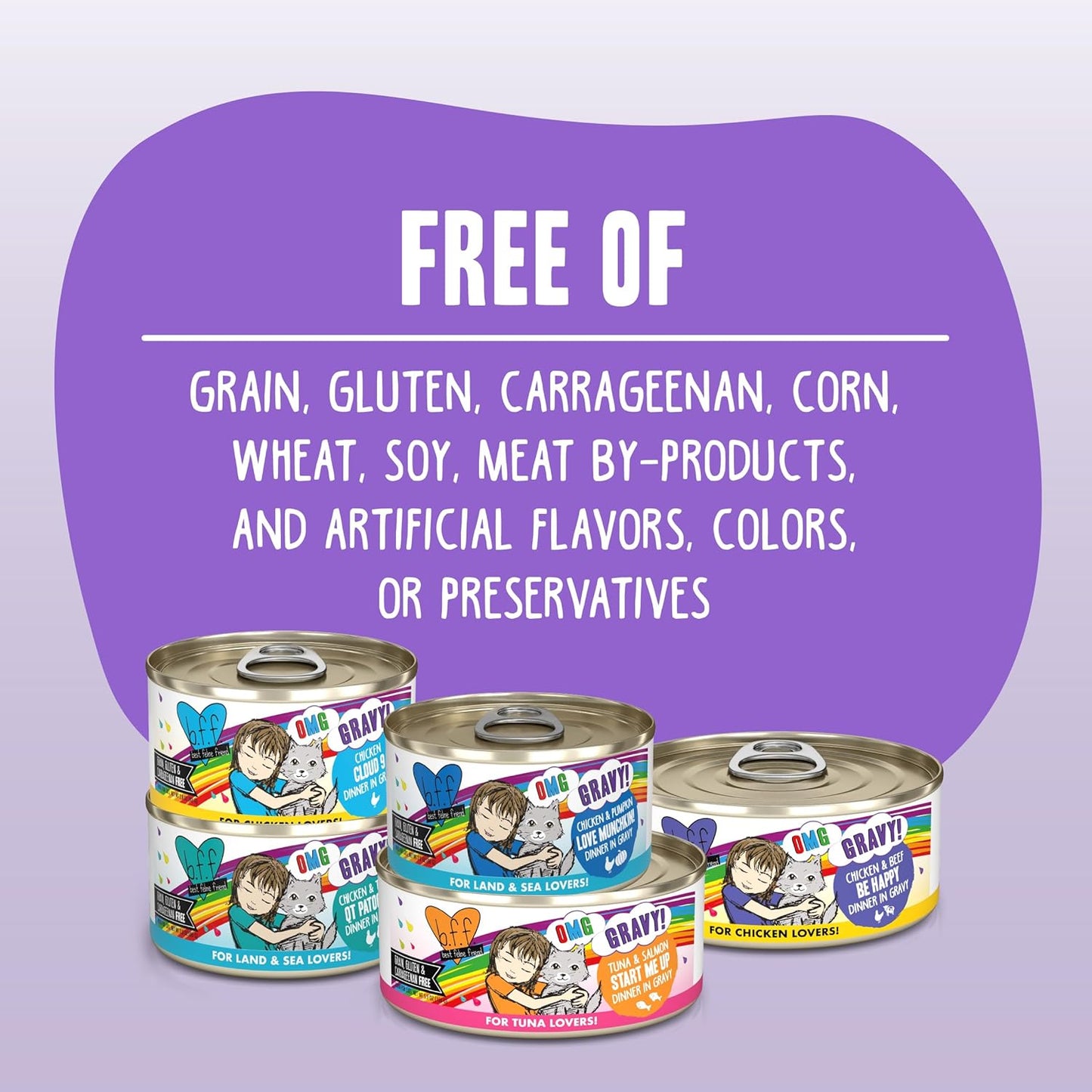 Weruva B.F.F. OMG - Best Feline Friend Oh My Gravy!, Chicken Cloud 9 with Chicken in Gravy, 2.8oz Can (Pack of 12)