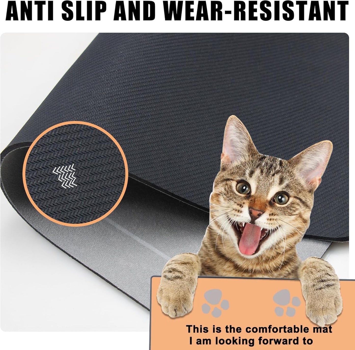 YCT Pet Food Mat, Non-Slip Bottom Absorbent Quick Dry Cat & Dog Feeding Mat, Pet Supplies, 16.9"x24" Gray