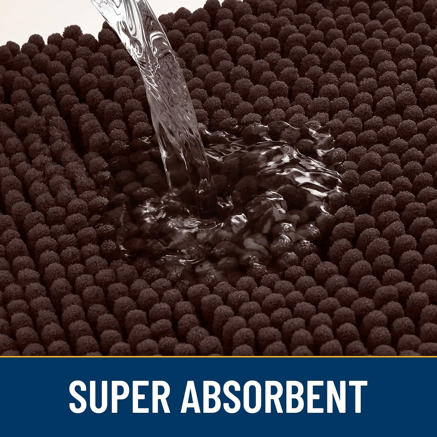 Smiry Dog Door Mat for Muddy Paws 70x24, Absorbs Moisture and Dirt Doormat, Non-Slip Washable Quick Dry Chenille Front Door Mat Indoor Entrance, Entryway Carpet for Inside Floor, Brown