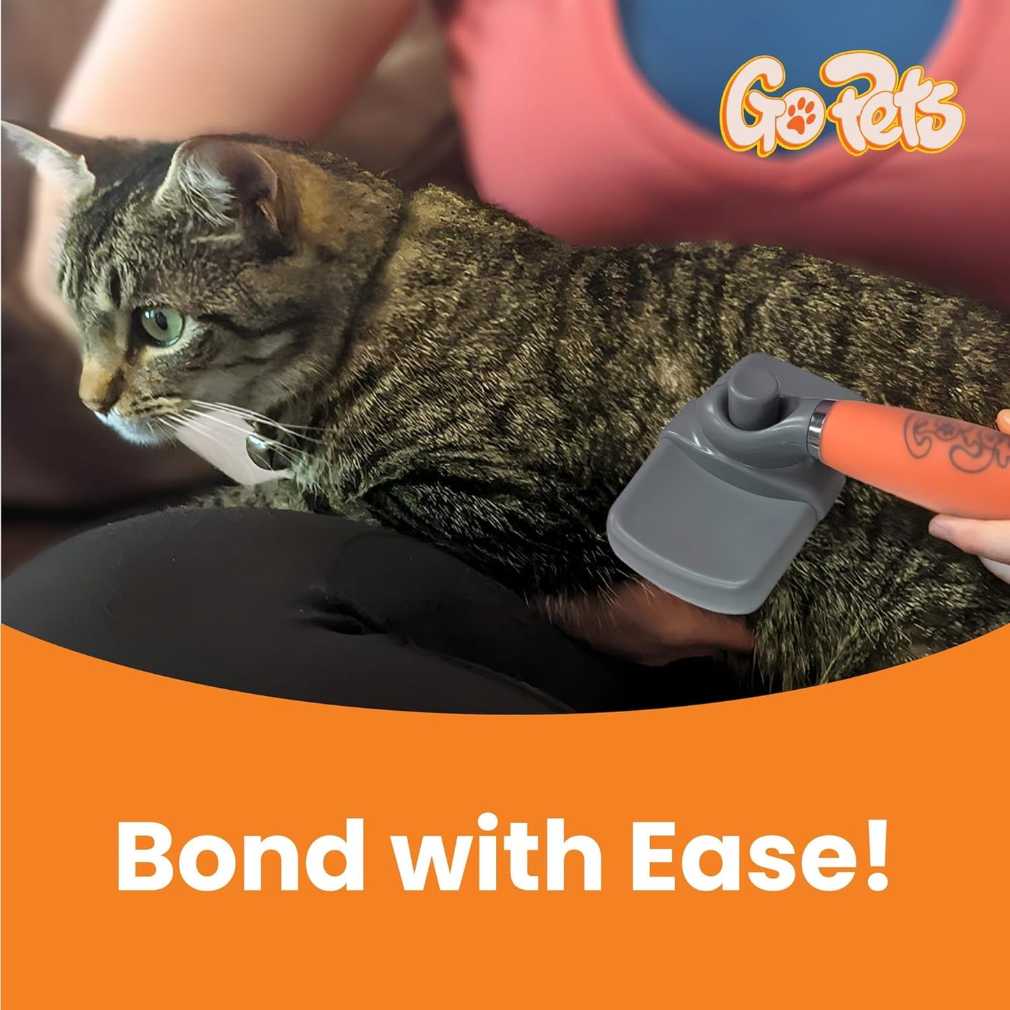 GoPets Self-Cleaning Slicker Brush for Dogs & Cats, Deshedding & Dematting Comb with Retractable Bristles, Undercoat Tool for Long Haired Dogs, Non-Slip Handle, Detangler for Mats & Shedding Fur