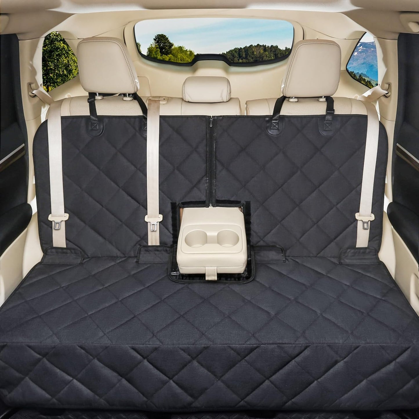 Bench Dog Car Seat Cover for Back Seat Waterproof Seat Covers Durable Scratch Proof Nonslip, Protector for Pet Fur & Mud Washable Backseat Cover for Cars Armrest Compatible