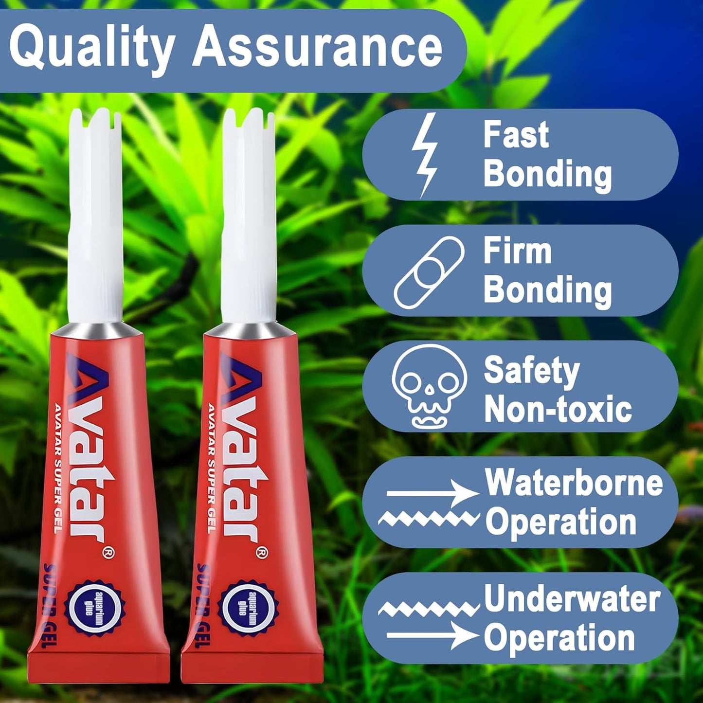 6 PCS Aquarium Glue,Aquarium Aquascape Aquatic Plants Coral Glue，Safe and Quick-Drying ，Reef Glue Suitable for Aquatic Plants, Moss, Coral, Stones, Shells，Fresh Water and Salt Water All Can Be Used