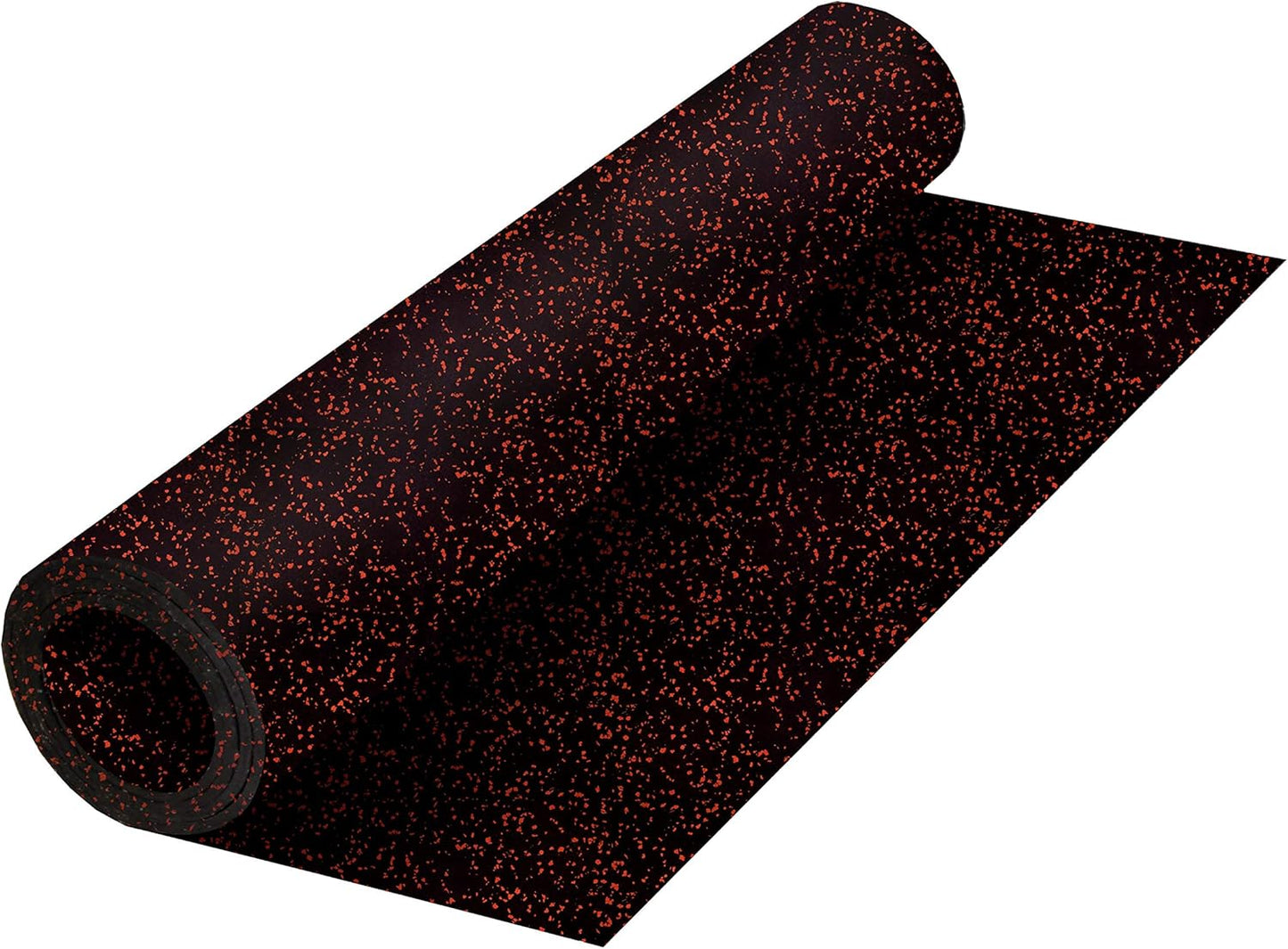 Playsafer Genaflex Rubber Gym Floor Mat, Heavy Duty Commercial Protective Gym Flooring Roll - 8mm Thick (10% Red, 4' X 15')