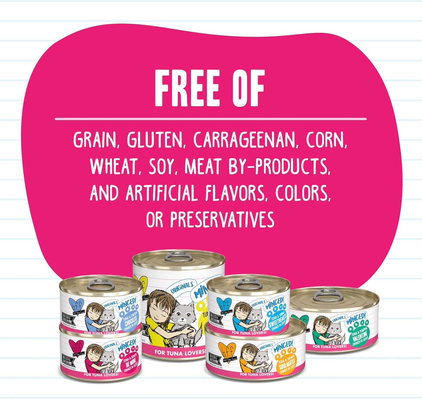 Weruva BFF Minced Natural Wet Cat Food, Tuna and Salmon Soulmates in Gelee, 10oz Can, Pack of 12