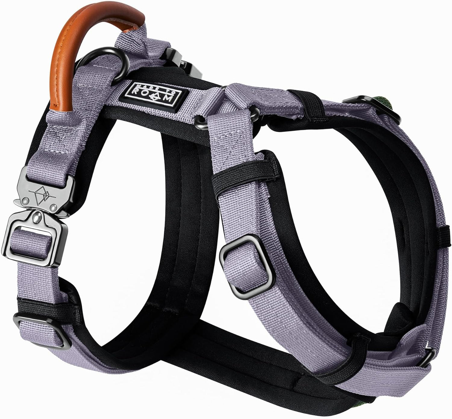 MADE TO ROAM Premium Explorer Harness - Y-Shaped Dog Harness with Adjustable Durable Nylon, Soft Padding, Metal Buckles and Leather Handle for Small, Medium, Large Dogs (Montana Moonrise, Size 3)
