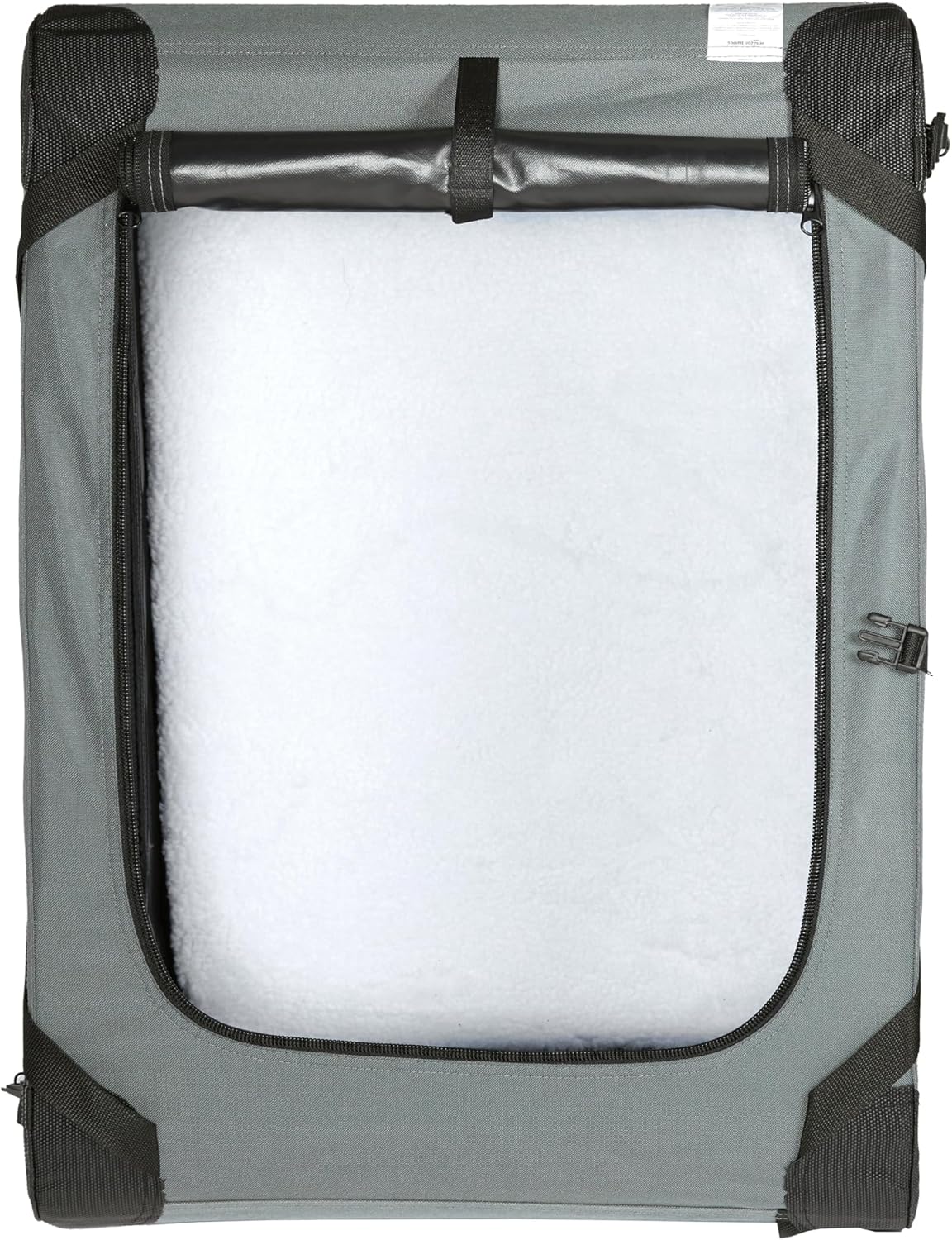 Amazon Basics 4-Doors Portable Soft-Sided Folding Travel Crate Kennel for cat, Dog, and Other Small Animals, Grey, L 36" x 24" x 24"