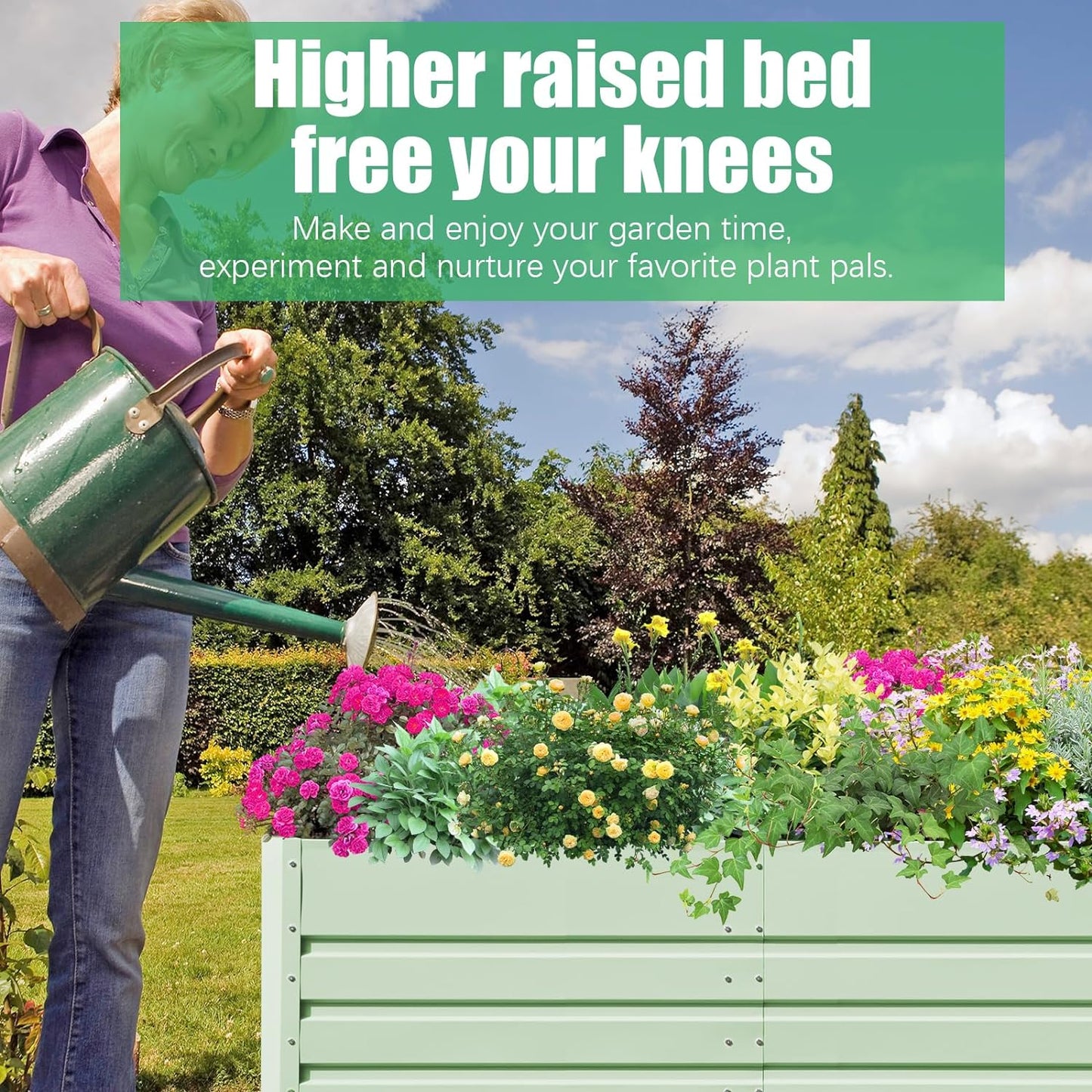 SnugNiture Galvanized Raised Garden Bed 6x3x2FT Outdoor Large Metal Planter Box Steel Kit for Planting Vegetables, Flowers