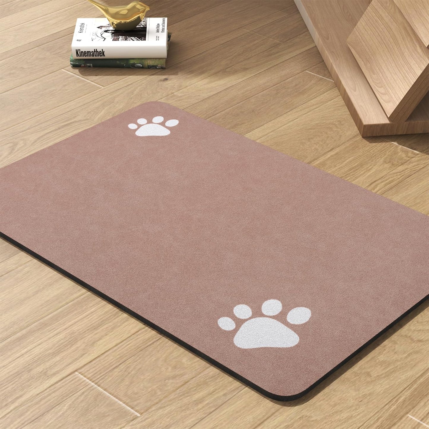 Pet Feeding Mat-Absorbent Dog Mat for Food and Water Bowl-No Stains Quick Dry Water Dispenser Mat-Dog Accessories Pet Supplies-Bowl for Messy Drinkers（Dusty Pink,23"x34"