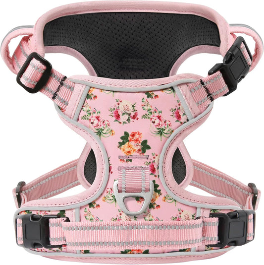 Timos Dog Harness,NO Need Go Over Dogs Head 3 Snap Buckles Pet Harness with 2 Leash Clips,Adjustable Soft Padded No-Pull,Reflective No-ChokeOxford Vest for Small Medium Large Dogs,X-Large (Pack of 1)