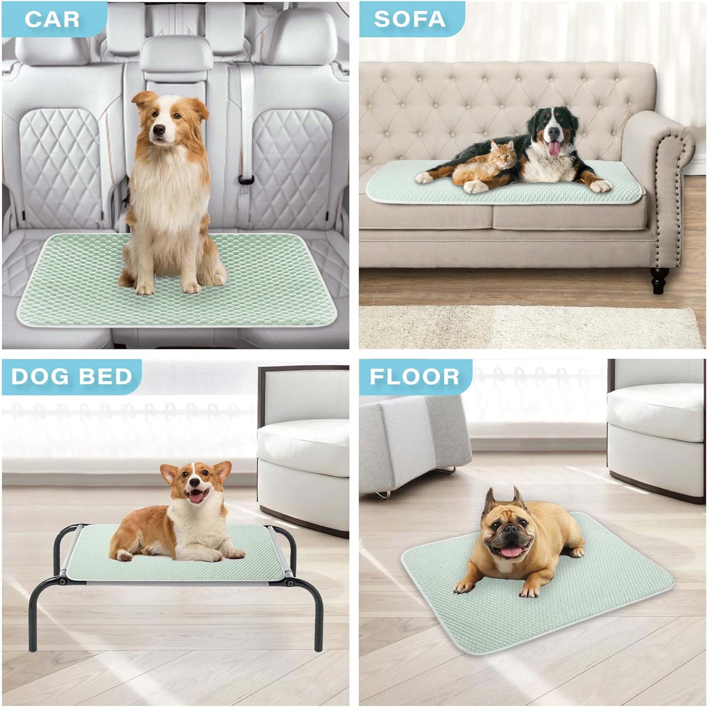 MICROCOSMOS Pet Cooling Mat & Sleeping Pad- Breathable Bubble Surface, EZ Clean. Keep Cooling for Pets, Kids and Adults in Summer.(Green, 28" x 22")