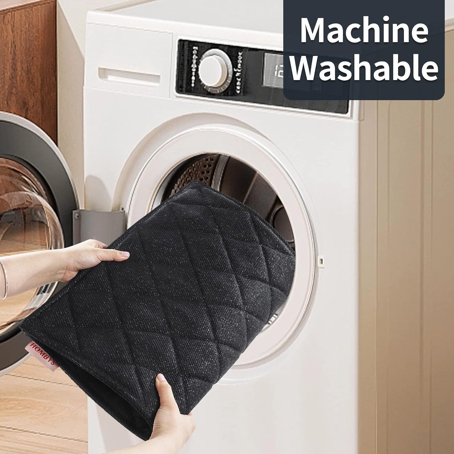 MABOZOO Indestructible Dog Bed - Chew Proof Crate Pad, Machine Washable Quilted Mat for Aggressive Chewers, Durable for Medium Dogs, Black Kennel Pad (22x35 in)