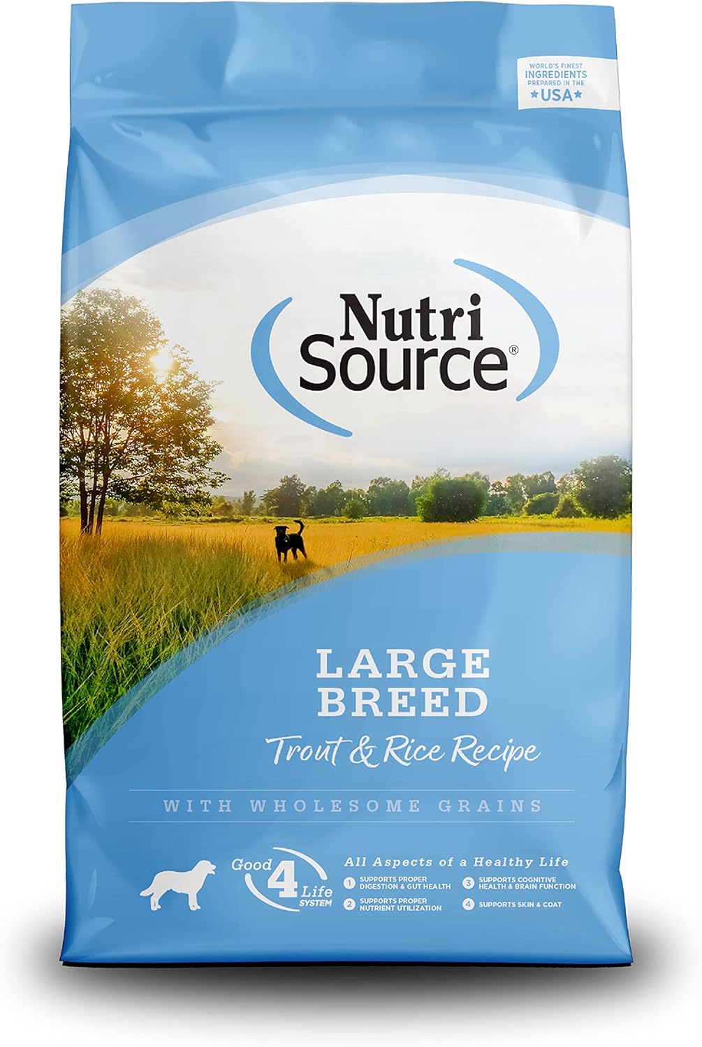 NutriSource Dry Dog Food for Large Breeds, Trout and Rice, 26LB