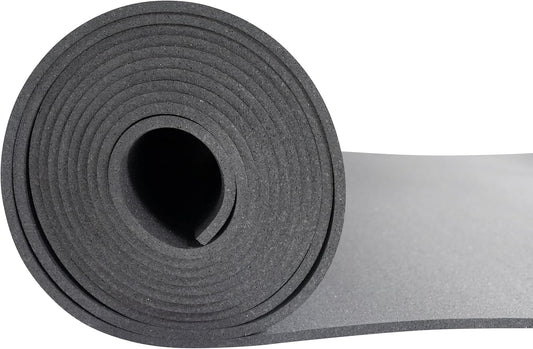 Genaflex Rubber Gym Floor Mat - 8mm Thick - Heavy Duty Commercial Protective Gym Flooring Roll (Black, 4' X 15')