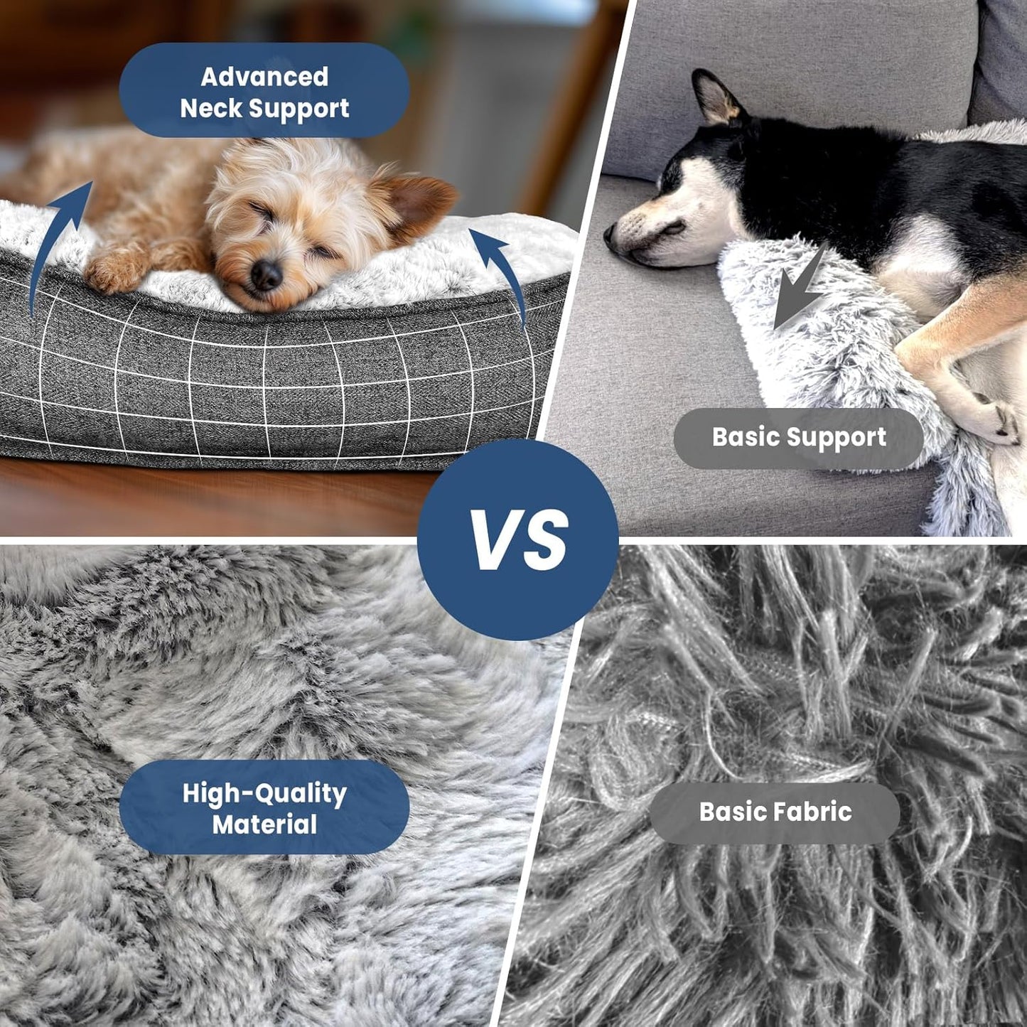 Calming Dog Bed for Couch, 35 x 31 inch Removable Couch Cover for Dogs/Cats Washable, Non-Slip Fluffy Plush Dog Sofa Mat for Furniture Protector - Grey