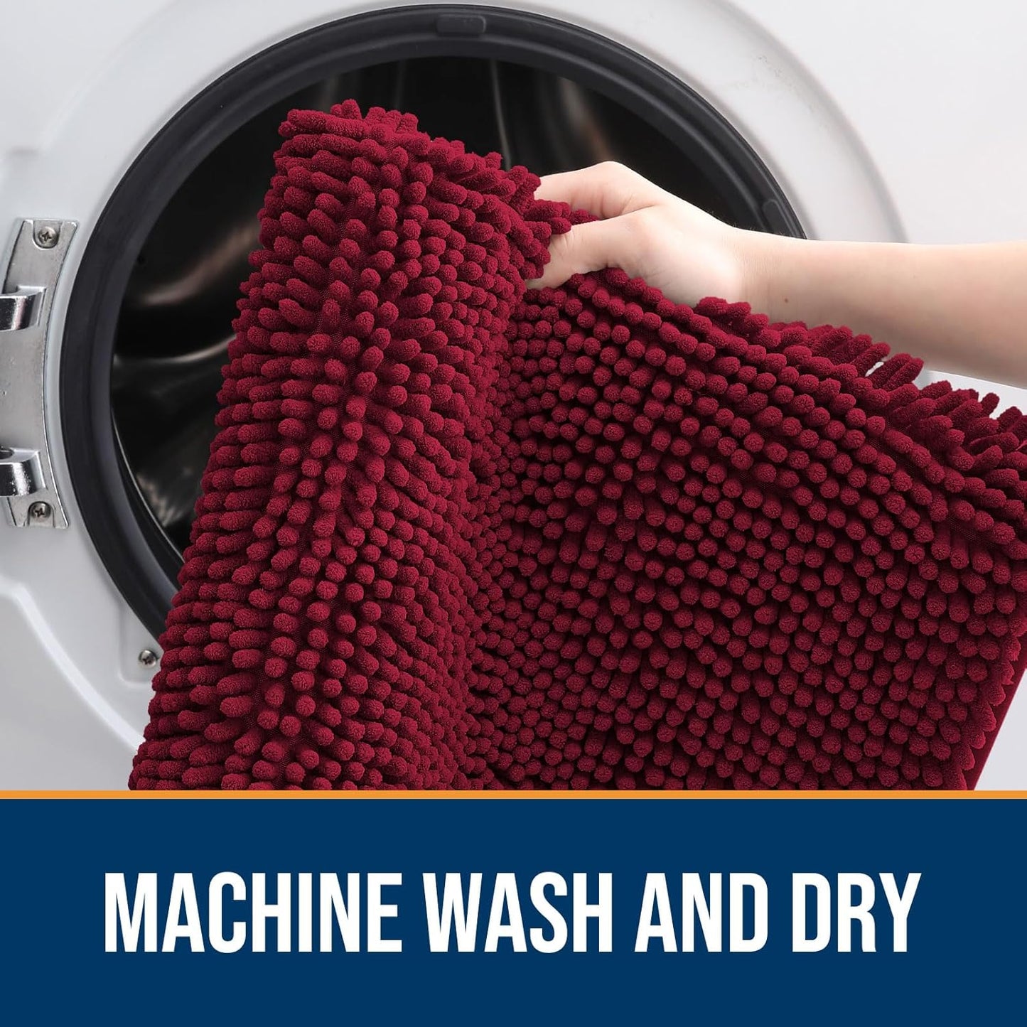 OLANLY Dog Door Mat for Muddy Paws 70x46, Absorbs Moisture and Dirt, Absorbent Non-Slip Washable Doormat, Quick Dry Chenille Mud Mat for Dogs, Entry Indoor Entryway Carpet for Inside Floor, Burgundy