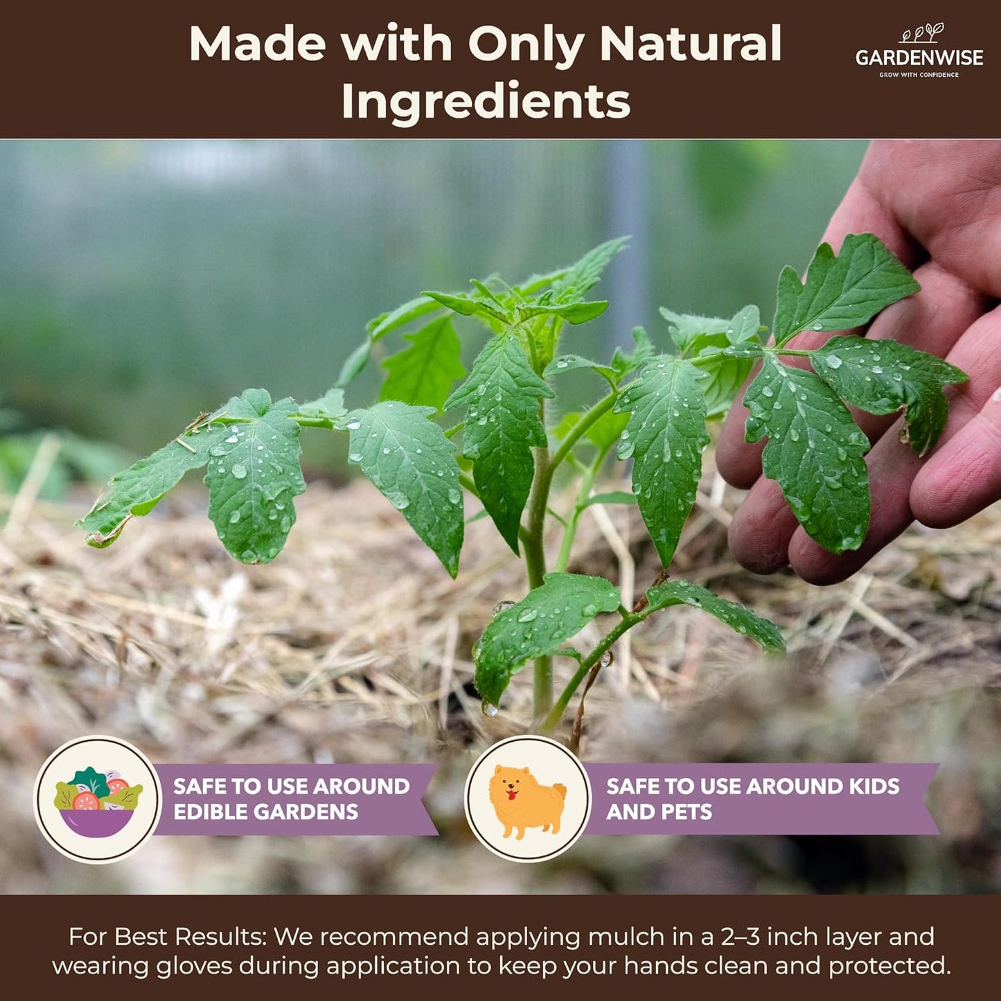 Premium Organic Wood Mulch for Gardens, Landscaping, Potted Plants, and Vegetable Gardens (0.5 CF - 14 L - 15 QTS)