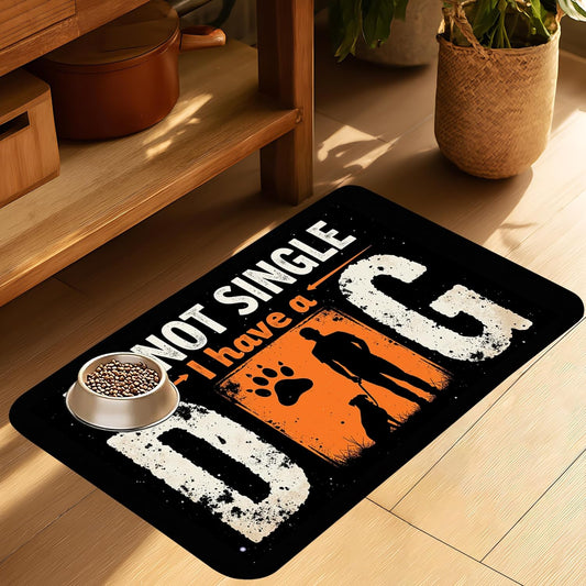 Not Single Dog Pet Cat Dog Food Mat-Absorbent Quick Dry Feeding Placemat for Water and Food, No Stains Rubber Base Mat for Indoor Use, Pet Accessories 16"x24"