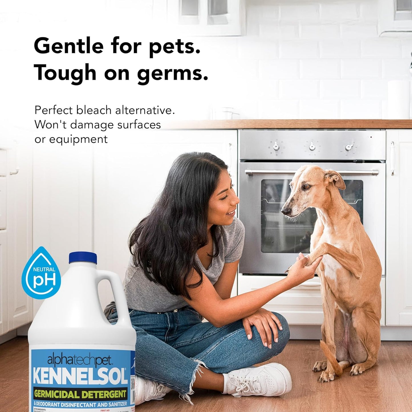 ATP KennelSol 1-Step Kennel Cleaner - 1 Gallon (Pack of 4) Liquid Disinfectant, Effective Against Bacteria and Viruses, Deodorizer Wintergreen Scent by Alpha Tech Pet