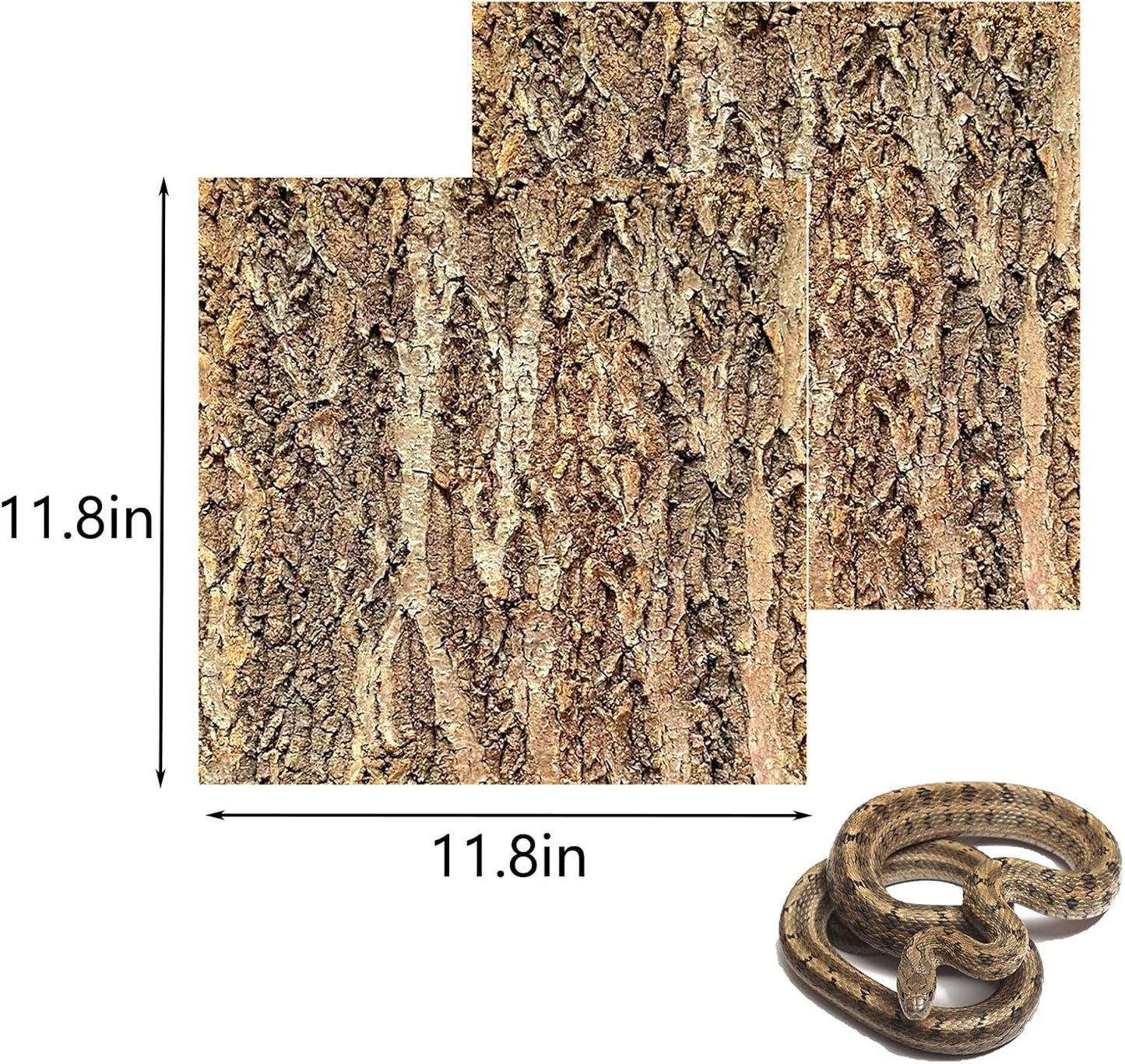 Tfwadmx 2Pcs Cork Terrarium Background 11.8” x 11.8” Natural Cork Bark Backdrop Reptile Background Climbing Wall Terrarium Accessories for Lizard, Tortoise, Gecko, Bearded Dragon, Chameleon