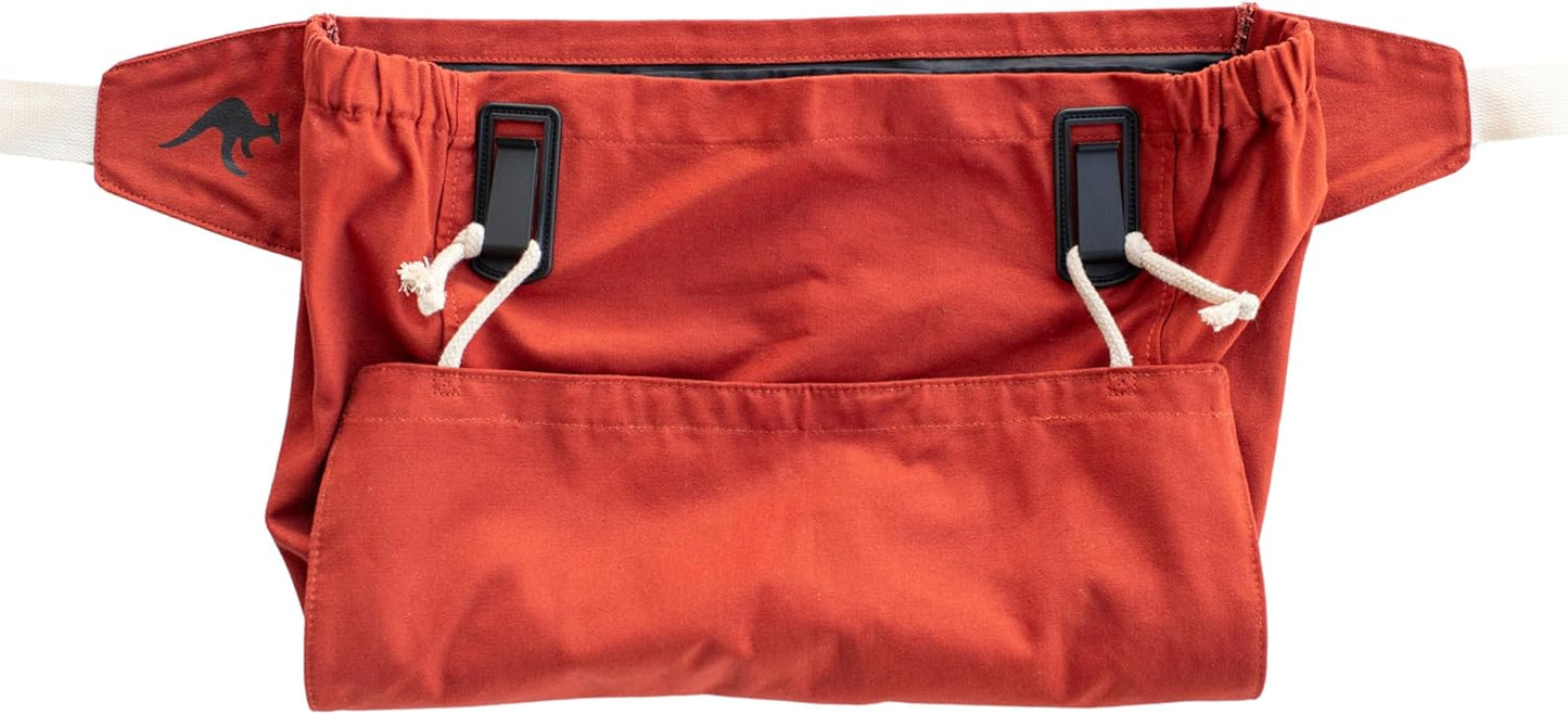 Roo Gardening Apron with Pockets & Harvesting, Picking Pouch - Adjustable, Water-resistant, Washable Canvas Cotton