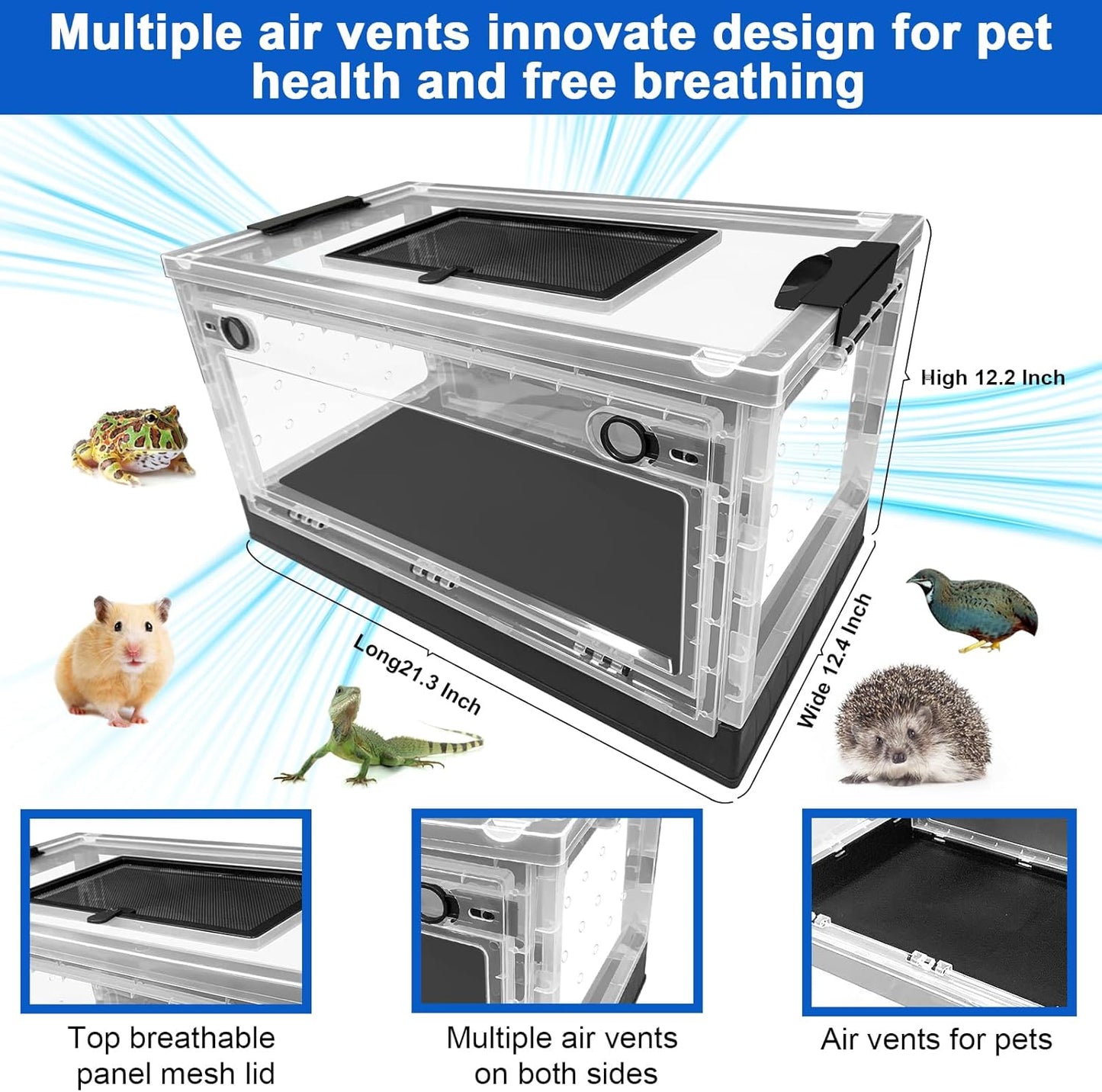 Hamster breeding House Reptile breeding Cages with Wheels (Big Size)