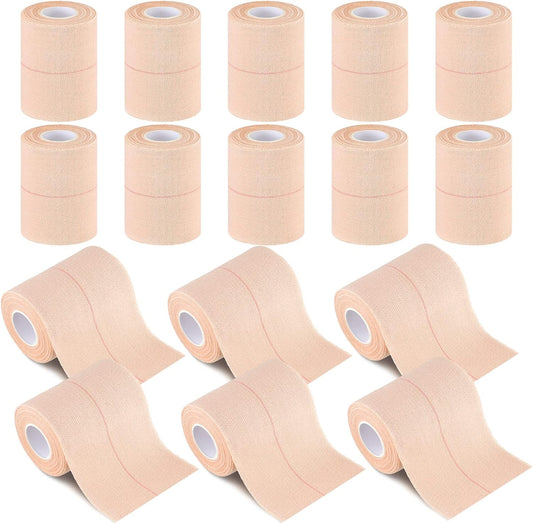 Nuanchu 16 Rolls Elastic Adhesive Bandage Tape Self Adherent Cohesive Flexible Stretch Elastic Athletic Tape for Sports Ankle Knee and Wrist, Vet Wrap for Horses Pets Cats Dogs(3 Inch x 5 Yard)