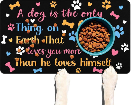 Pet Feeding Mat for Floors Waterproof Dog Mat for Food and Water Absorbent Quick Dry Non Slip mat for Cat Bowls