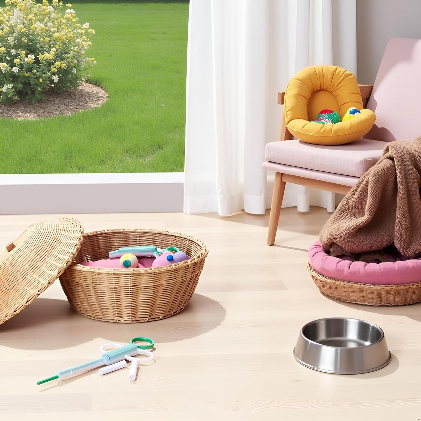 Green Medicine Feeder for Pets, Pill Guns for Dog and Cat, Pet Medical Feeding Dispenser Tool for Small Animal, Cat Tablet Soft Tip Syringe Double Feed Medicine Water Nursing Supplies