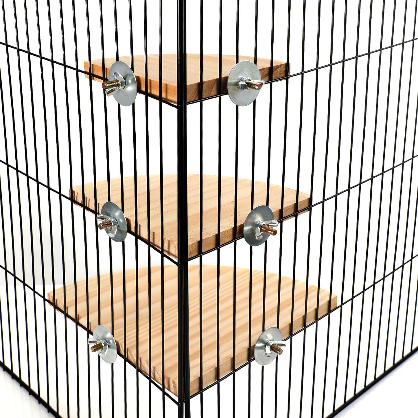 Wettarn 6 Pcs Bird Perch Platform Bird Corner Parrot Perch Corner Wooden Stand Sector Playground Cage Accessories Shelf for Parakeet Conure Cockatiel Budgie Gerbil Rat(Assorted Sizes)