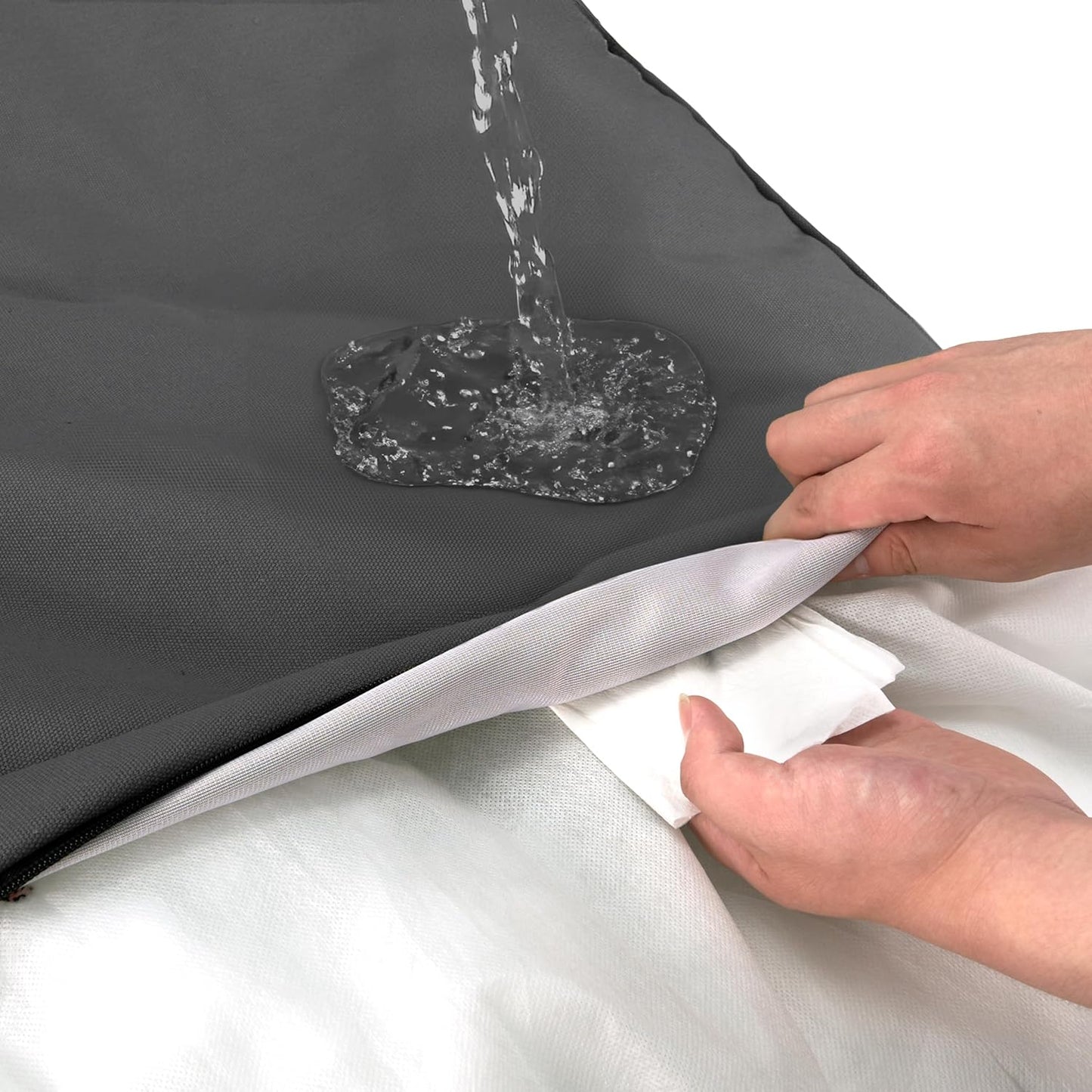 Sytopia 42-Inch Canvas Indestructible Outdoor Dog Bed, Waterproof & Washable Removable Cover, Ideal for Medium & Large Dogs, Chew-Proof Great for Indoor, Outdoor, Crate, Patio Use (Dark Grey)