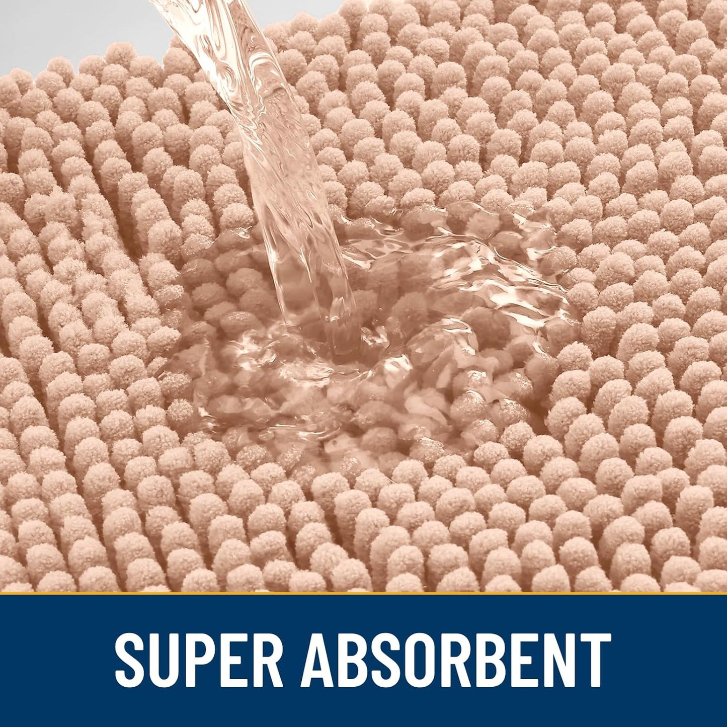 Smiry Dog Door Mat for Muddy Paws 48x30, Absorbs Moisture and Dirt Doormat, Non-Slip Washable Quick Dry Chenille Front Door Mat Indoor Entrance, Entryway Carpet for Inside Floor, Peach