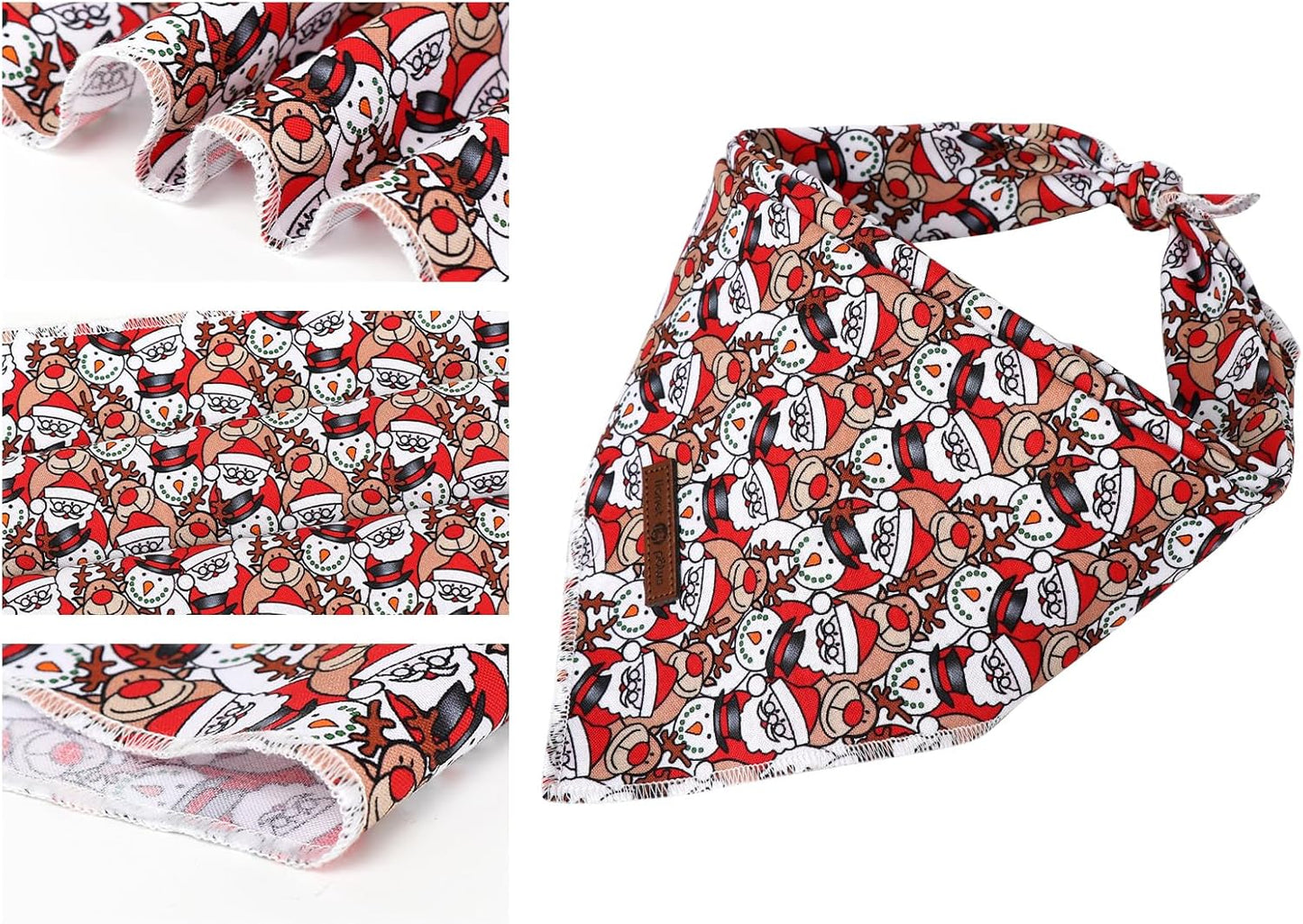 Lionet Paws Christmas Dog Bandana for Small Medium Large Dogs,Moose Dog Kerchief Washable Dogs Triangle Bibs Scarf for Girl or Boy