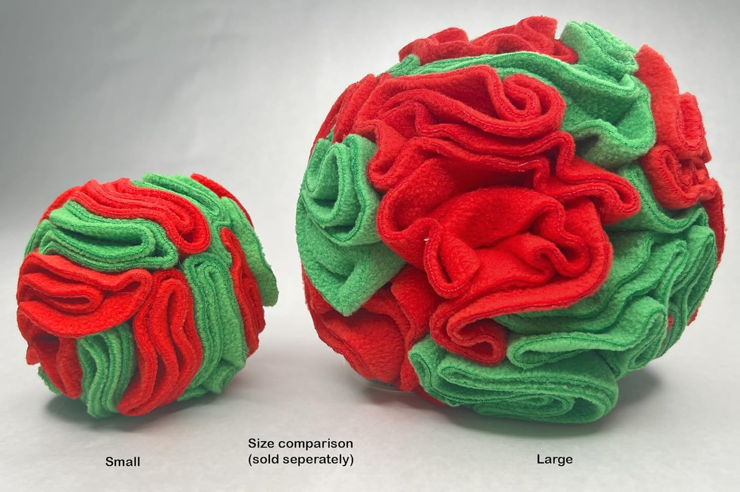 Glory To Dog Puppy and Medium Breed Snuffle Interactive Foraging Dog Puzzle Ball Toy Christmas Green and Red Large