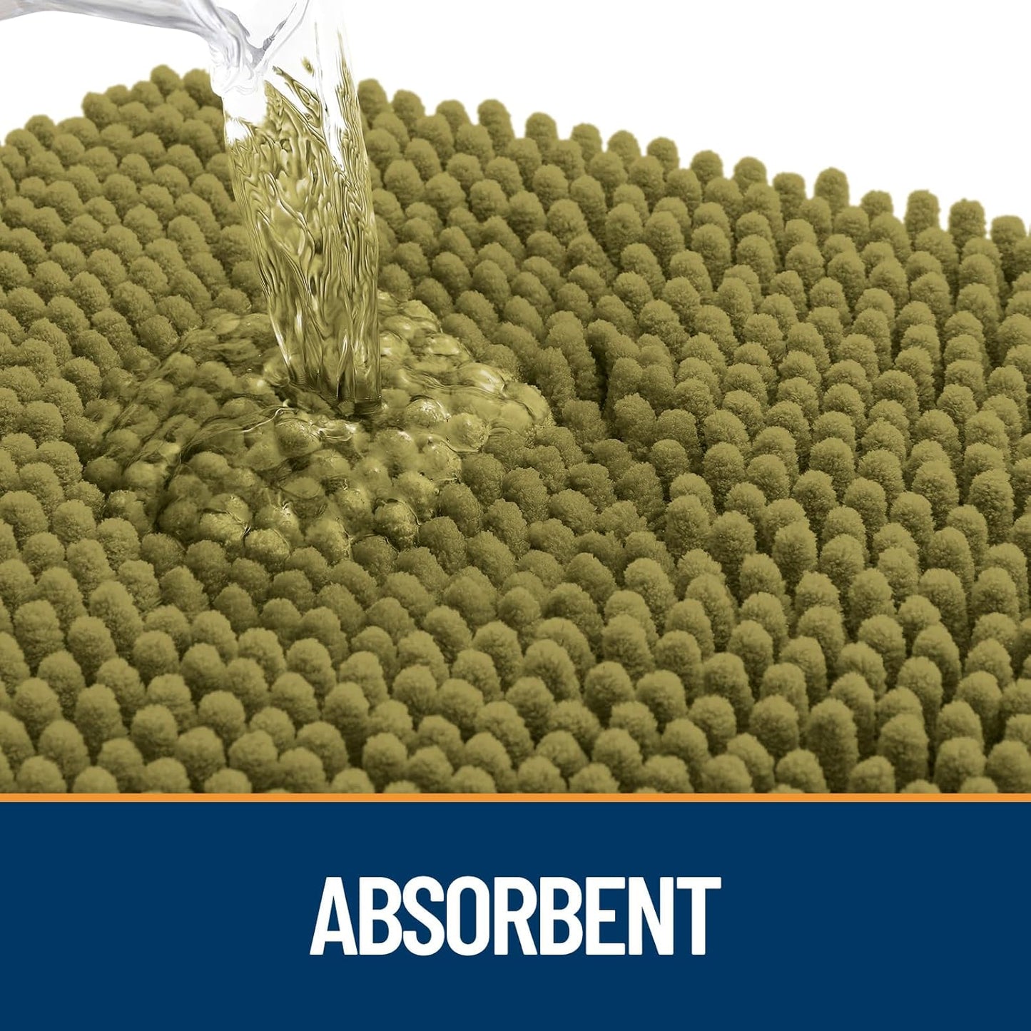 OLANLY Dog Door Mat for Muddy Paws 44x24, Absorbs Moisture and Dirt, Absorbent Non-Slip Washable Doormat, Quick Dry Chenille Mud Mat, Entry Indoor Entryway Carpet for Inside Floor, Willow Green