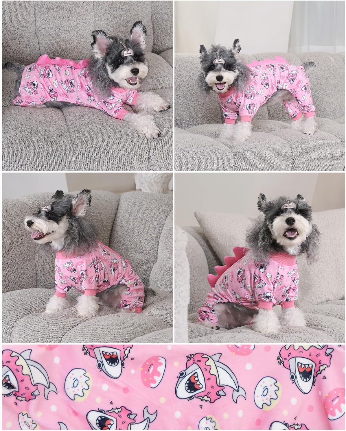 CuteBone Dinosaur Costume Dog Pajamas, Stretchy Spandex Crystal Velvet Sleepwear Coat for Small Dogs, Soft & Warm Pet Outfit Clothes for Cold Weather, Cozy Pullover Design COSP09M