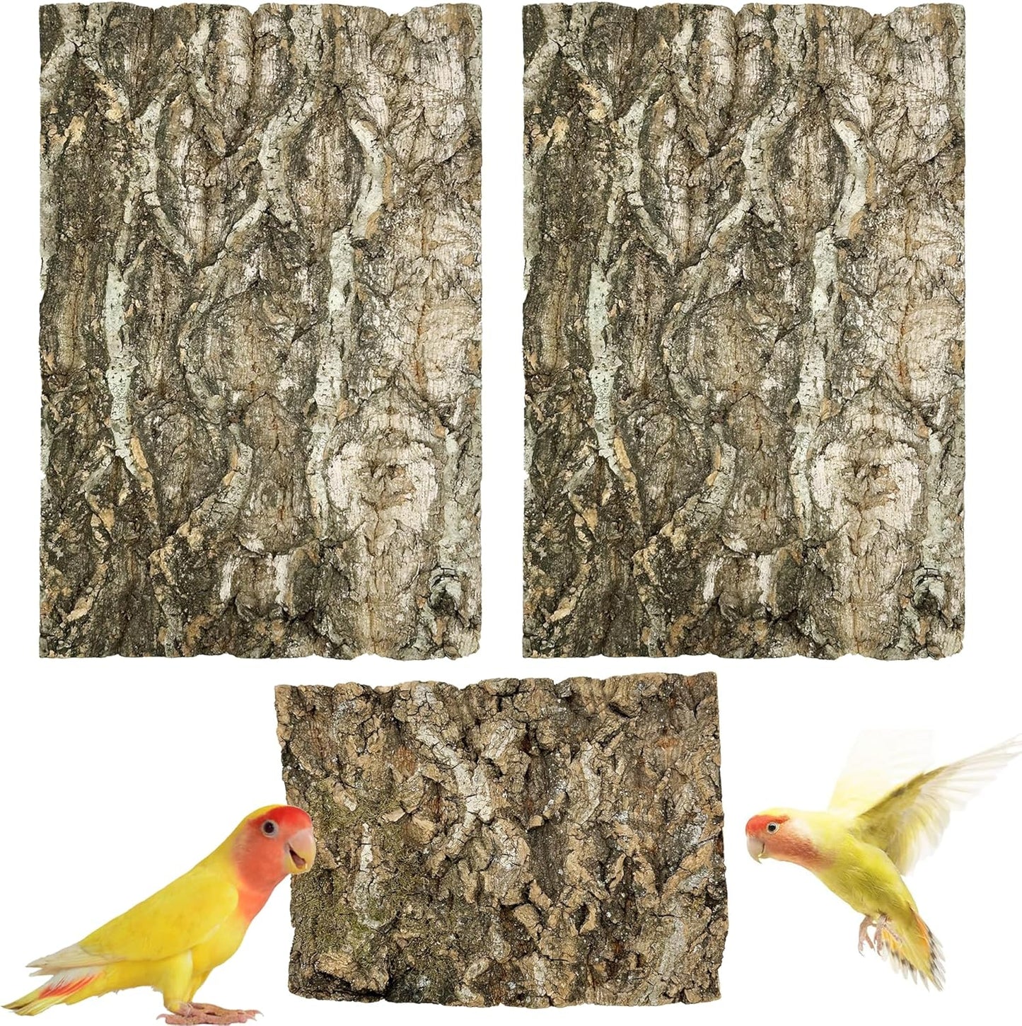 Allazone 3 PCS Parrot Chewing Toy Bird Cork Perch Stand, Natural Cork Perch, Parrot Chewing Toy Bird Cork Perch Stand for Parakeet Cockatiel Conure Lovebird