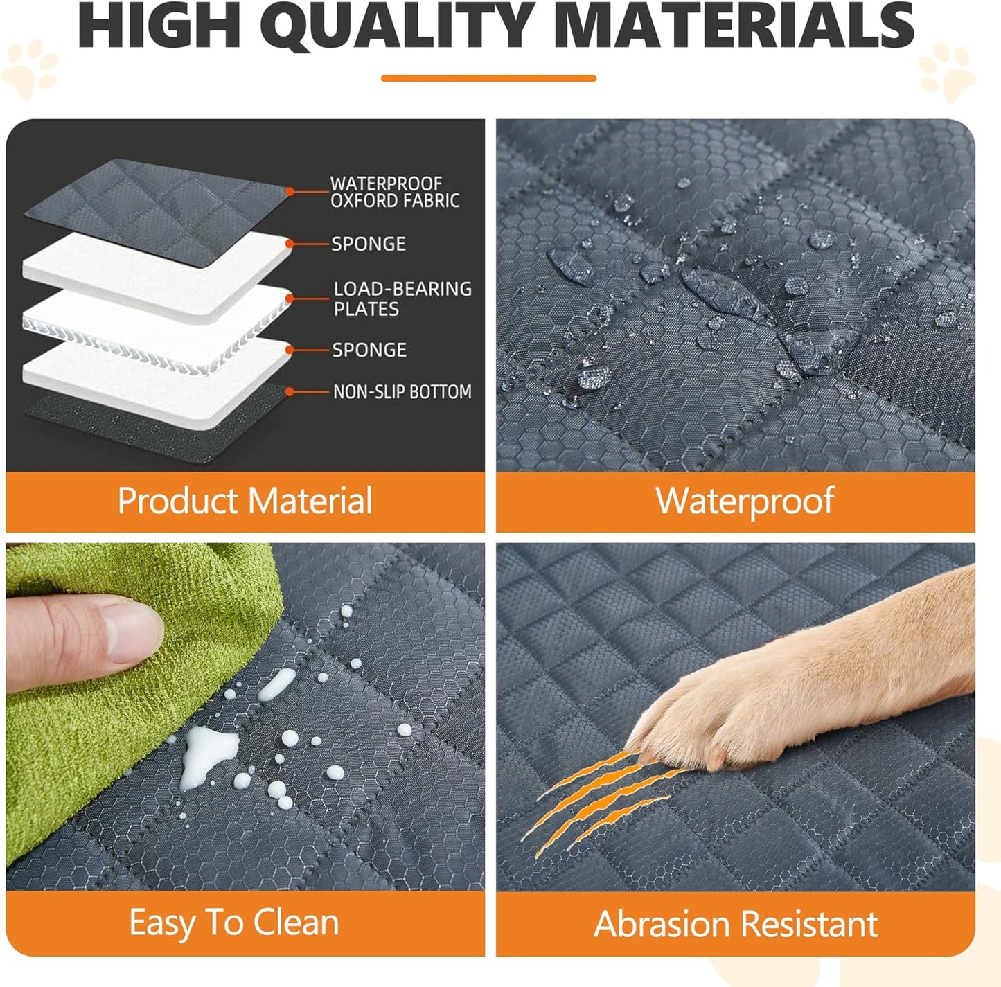 Back Seat Extender for Dog,Waterproof Hard Bottom Dog Car Seat Cover for Back Seat Protector,Foldable Camping Pet Hammock Bed,Easy Clean Travelling Accessories Car SUV Truck (Gray)